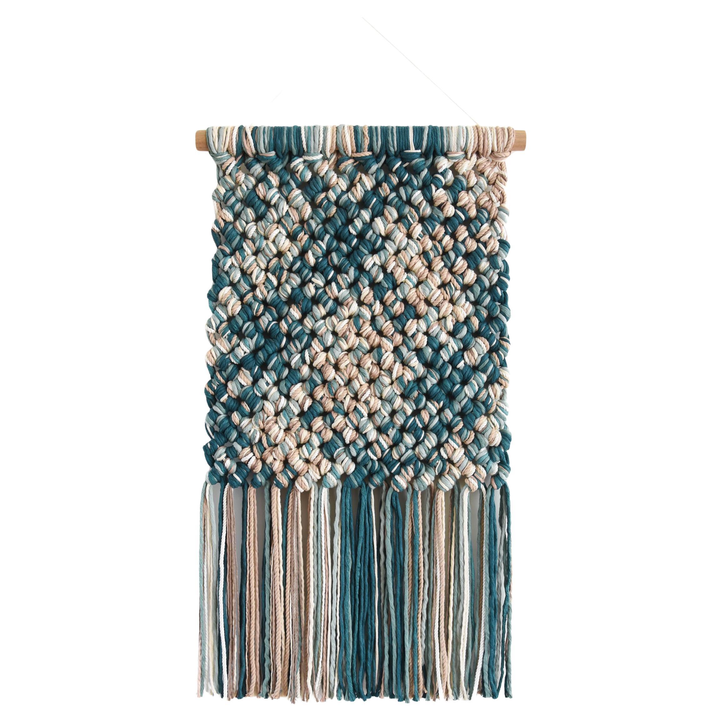 Macrame Wall Hanging, Fiber Art Tapestry Rope Art, PINGUIA#3  - TAMAR SAMPLONIUS