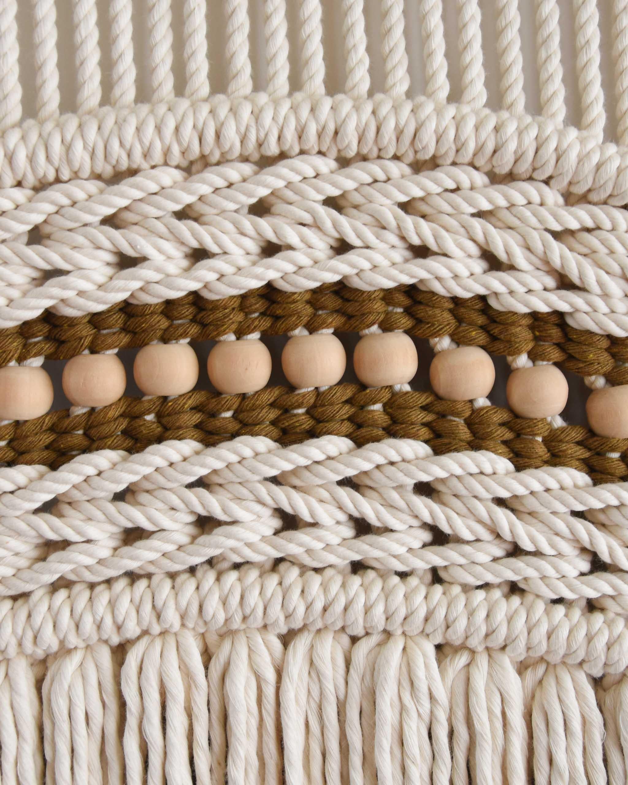 Macrame Wandbehang, Faserkunst-Wandteppich, Seilkunst, TIDES von TAMAR SAMPLONIUS (Niederländisch) im Angebot