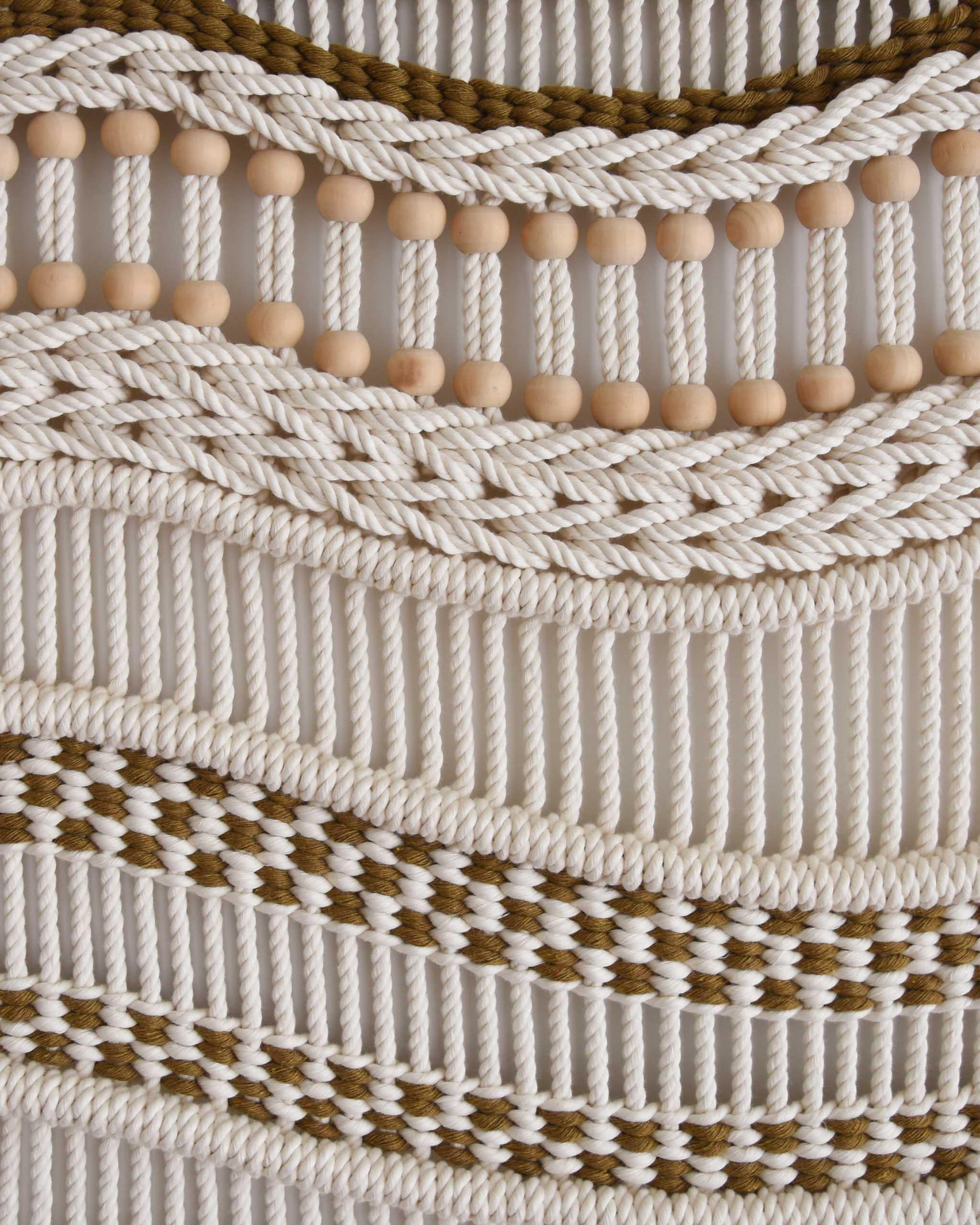 Macrame Wandbehang, Faserkunst-Wandteppich, Seilkunst, TIDES von TAMAR SAMPLONIUS im Zustand „Neu“ im Angebot in WARMENHUIZEN, NL