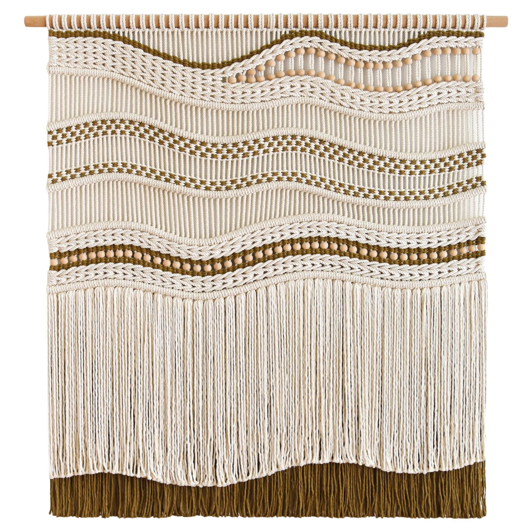 Macrame Wall Hanging, Fiber Art Tapestry, Rope Art, TIDES by TAMAR SAMPLONIUS