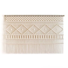 Macrame Wall Hanging, Geometric Fiber Art Tapestry, ADAMAS by TAMAR SAMPLONIUS