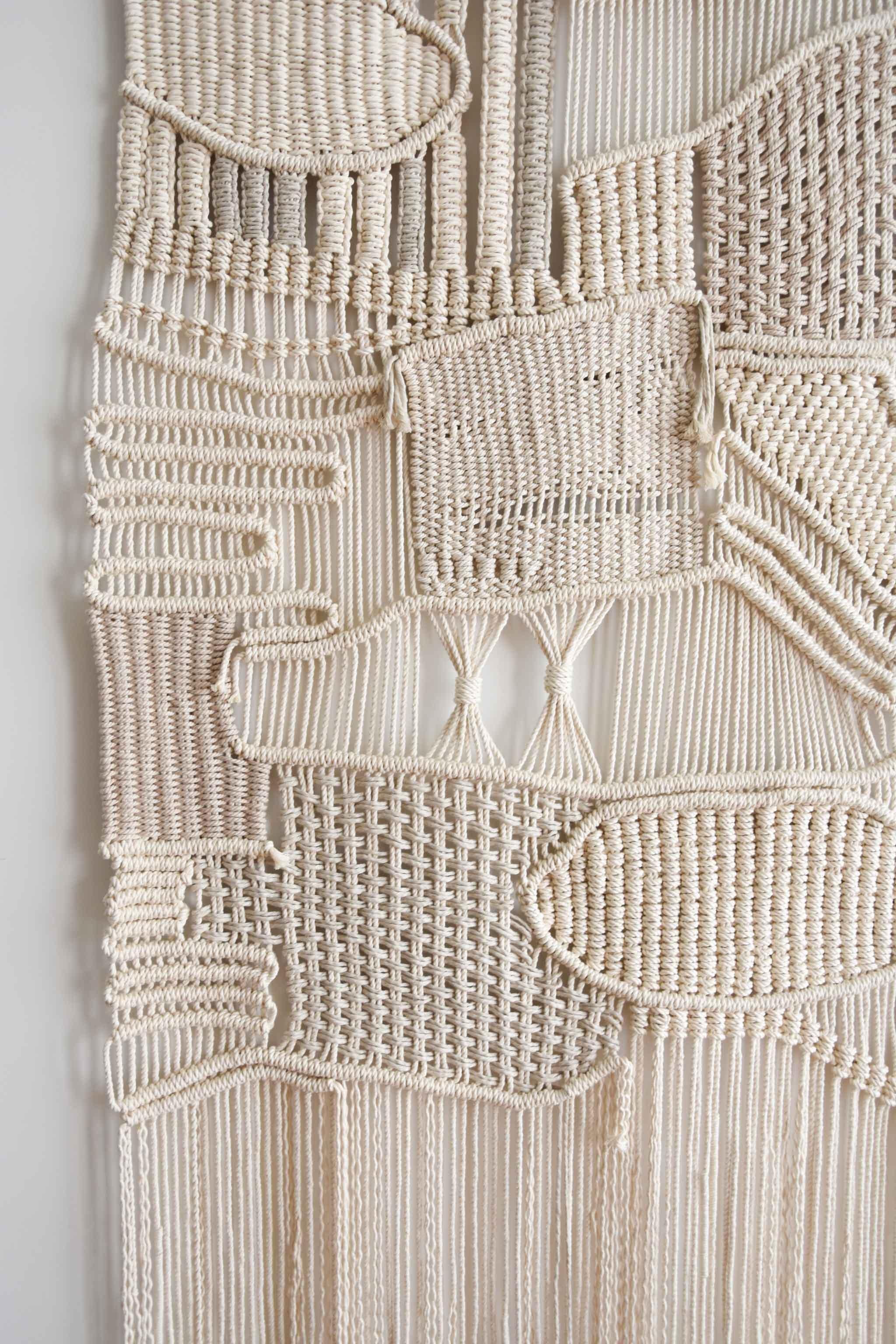 Macrame Wandbehang, Wandteppich aus gewebtem Faserkunst, IMPAR NEXUS von TAMAR SAMPLONIUS im Angebot 2