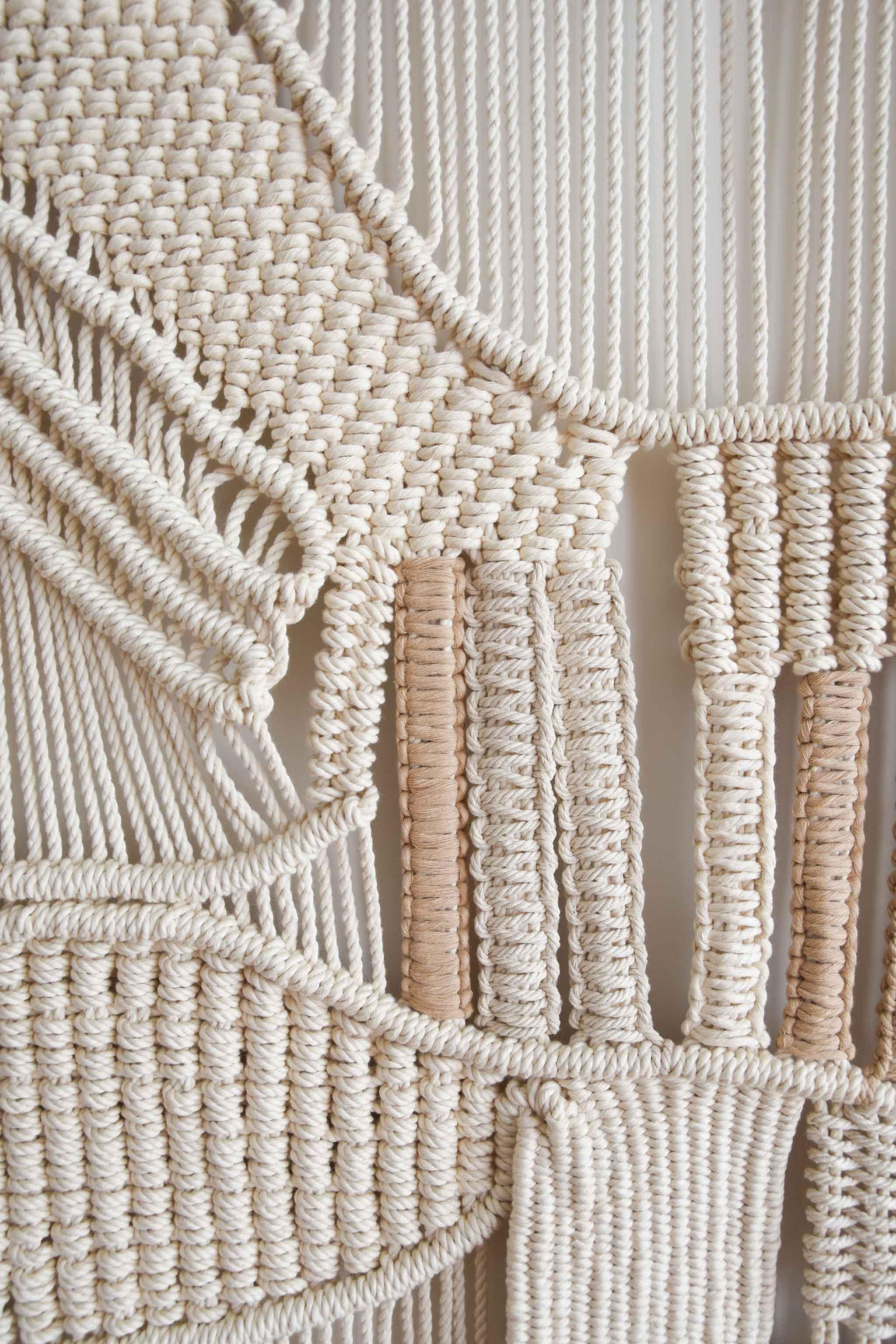 Macrame Wall Hanging, Woven Fiber Art Tapestry, IMPAR NEXUS by TAMAR SAMPLONIUS 4