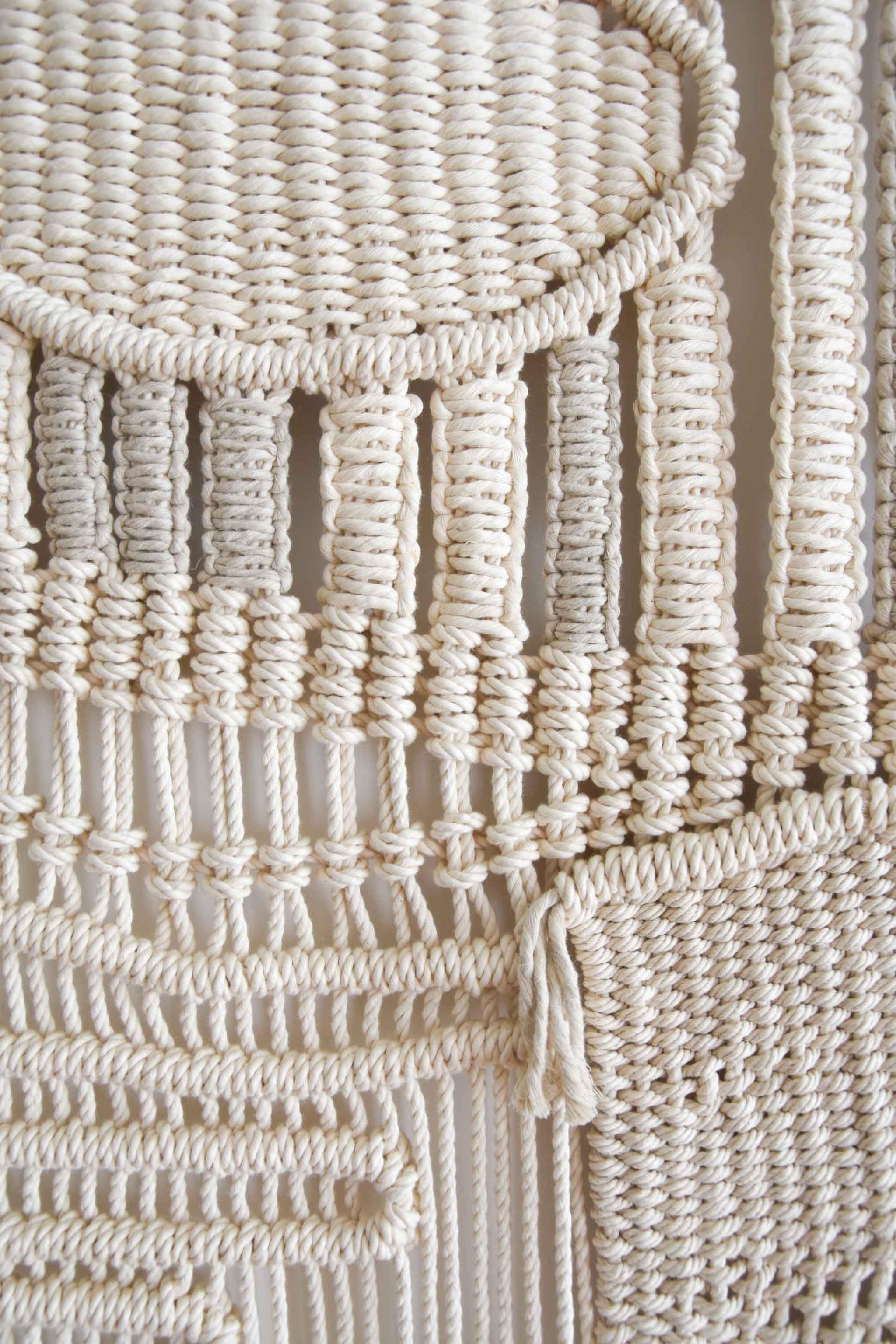 Macrame Wall Hanging, Woven Fiber Art Tapestry, IMPAR NEXUS by TAMAR SAMPLONIUS 6
