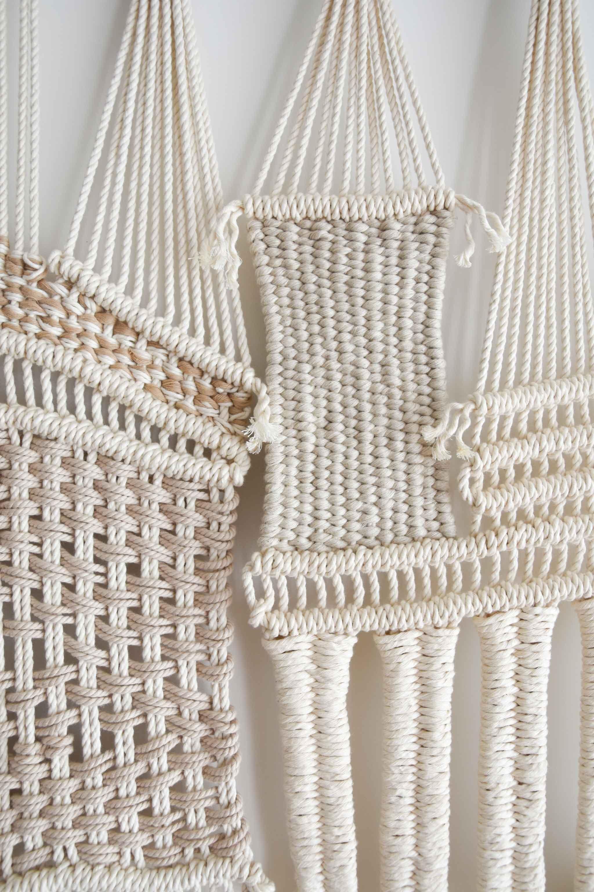 Macrame Wandbehang, Wandteppich aus gewebtem Faserkunst, IMPAR NEXUS von TAMAR SAMPLONIUS im Angebot 7