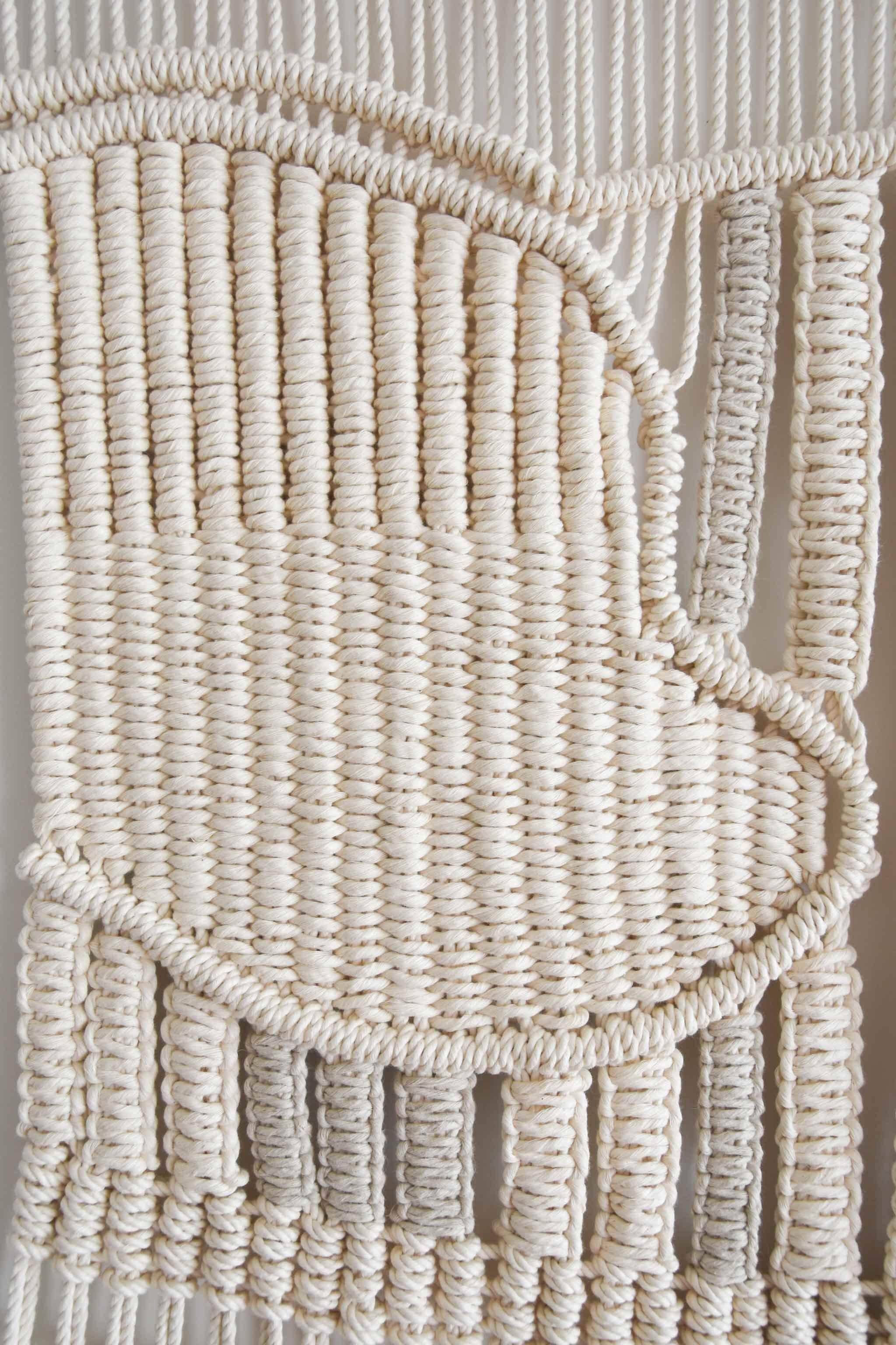 Macrame Wandbehang, Wandteppich aus gewebtem Faserkunst, IMPAR NEXUS von TAMAR SAMPLONIUS im Angebot 8