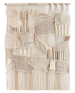 Colgante de pared de macramé, tapiz de arte de fibra tejida, IMPAR NEXUS by TAMAR SAMPLONIUS