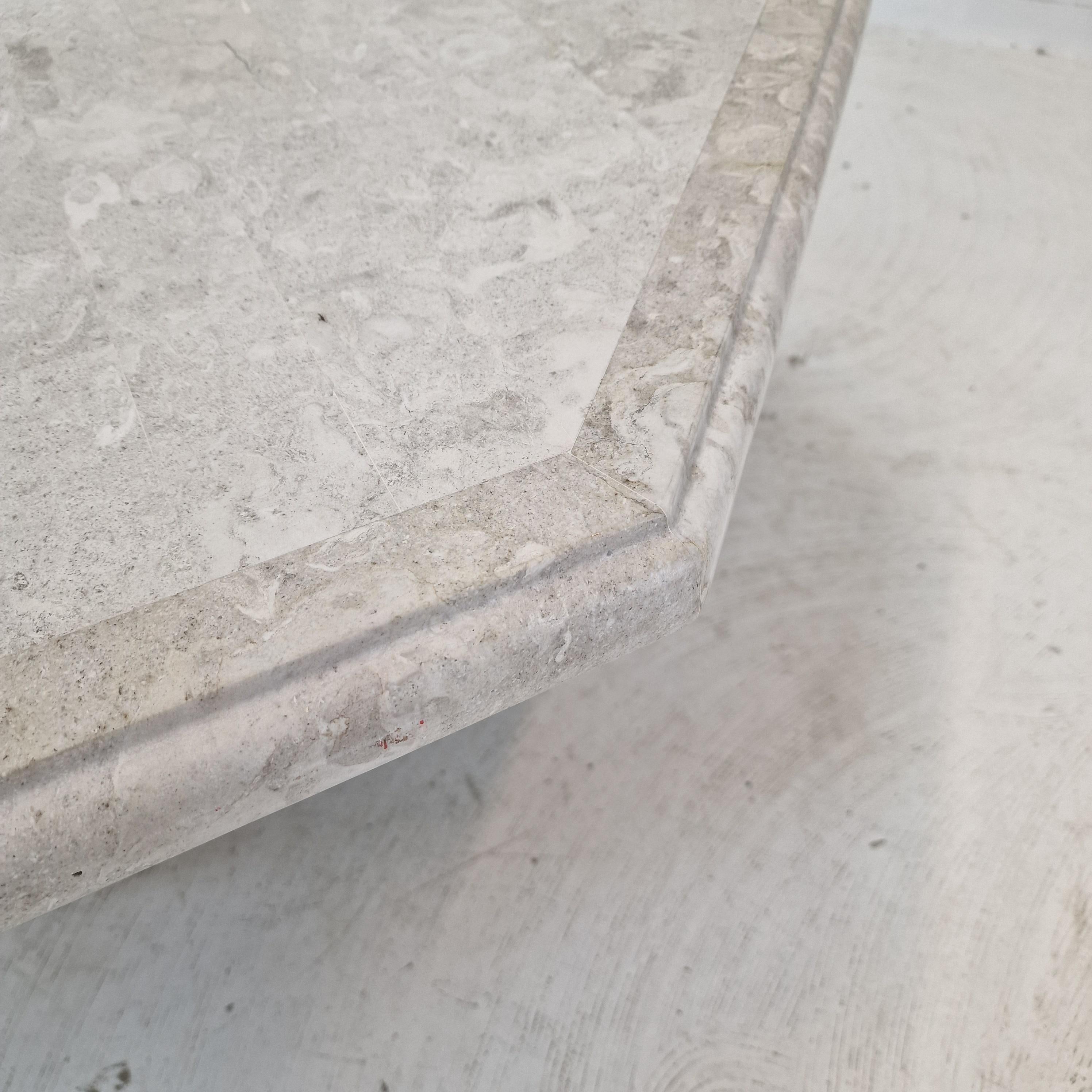 Mactan Octagon Stone or Fossil Stone Coffee Table, 1980s For Sale 5
