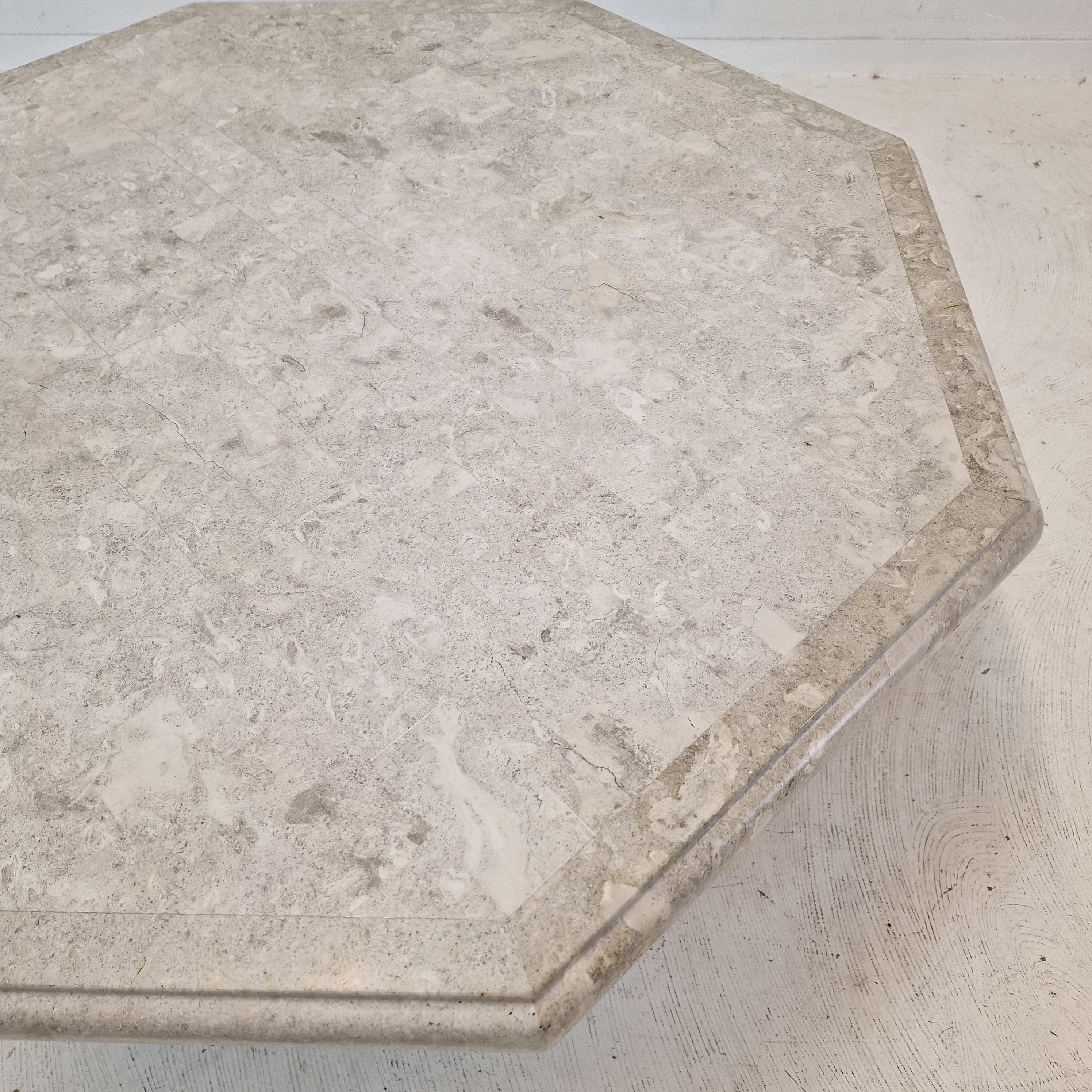 Mactan Octagon Stone or Fossil Stone Coffee Table, 1980s For Sale 8