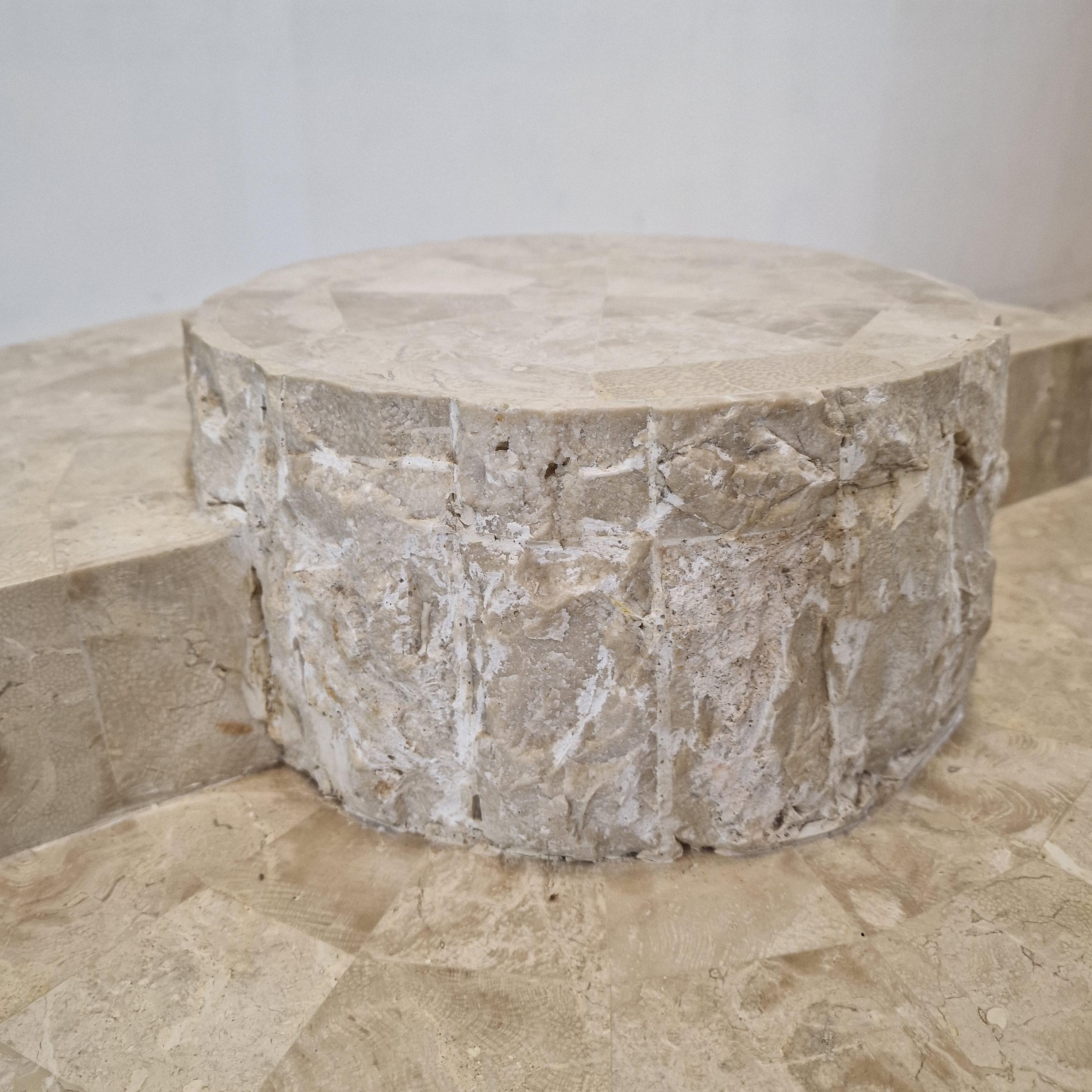 Mactan or Fossil Stone Coffee Table by Magnussen Ponte, 1980s For Sale 4