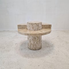 Table basse en mactan ou pierre fossile de Magnussen Ponte, années 1980
