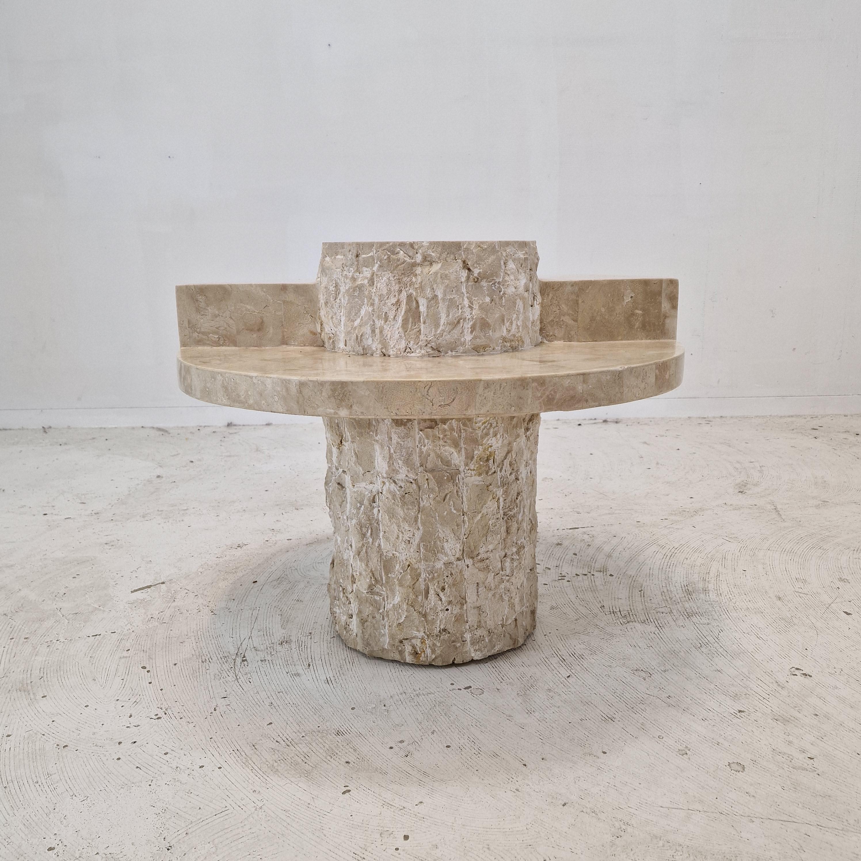 Unknown Mactan or Fossil Stone Coffee Table by Magnussen Ponte, 1980s For Sale