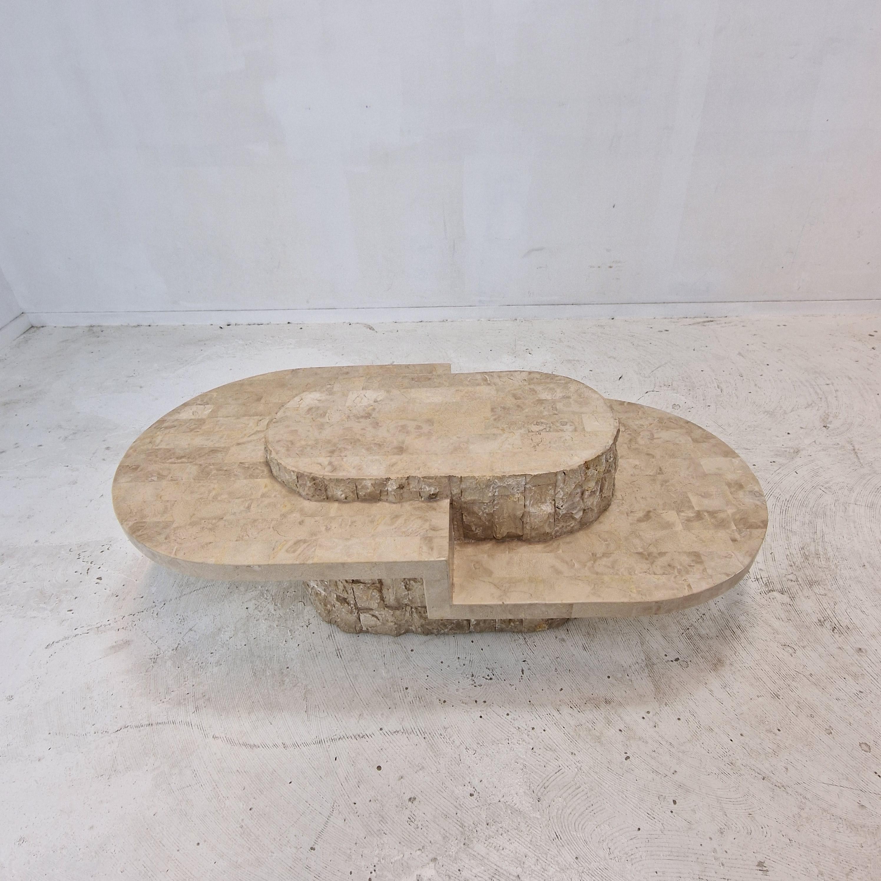 Unknown Mactan or Fossil Stone Coffee Table by Magnussen Ponte, 1980s