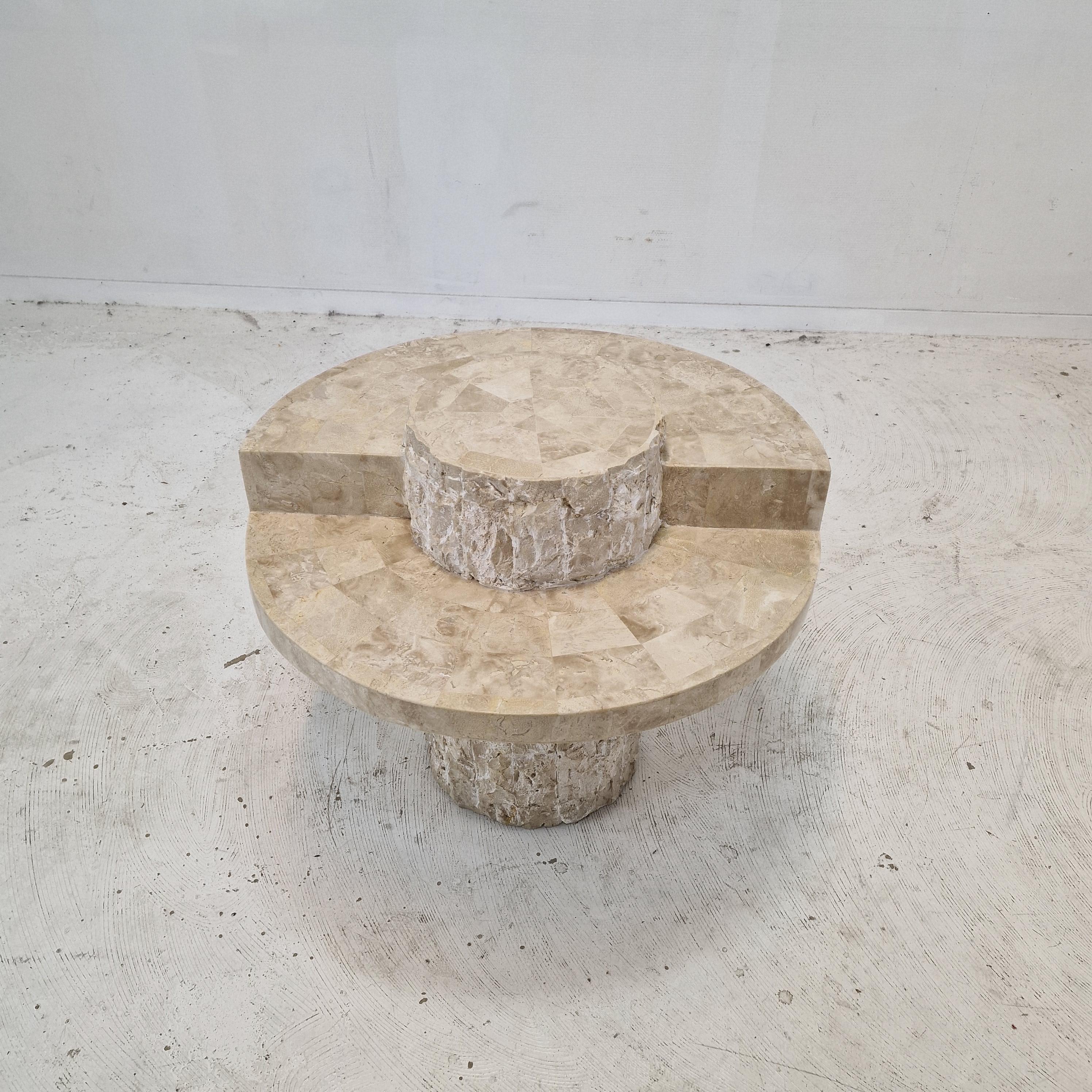Mactan or Fossil Stone Coffee Table by Magnussen Ponte, 1980s For Sale 1