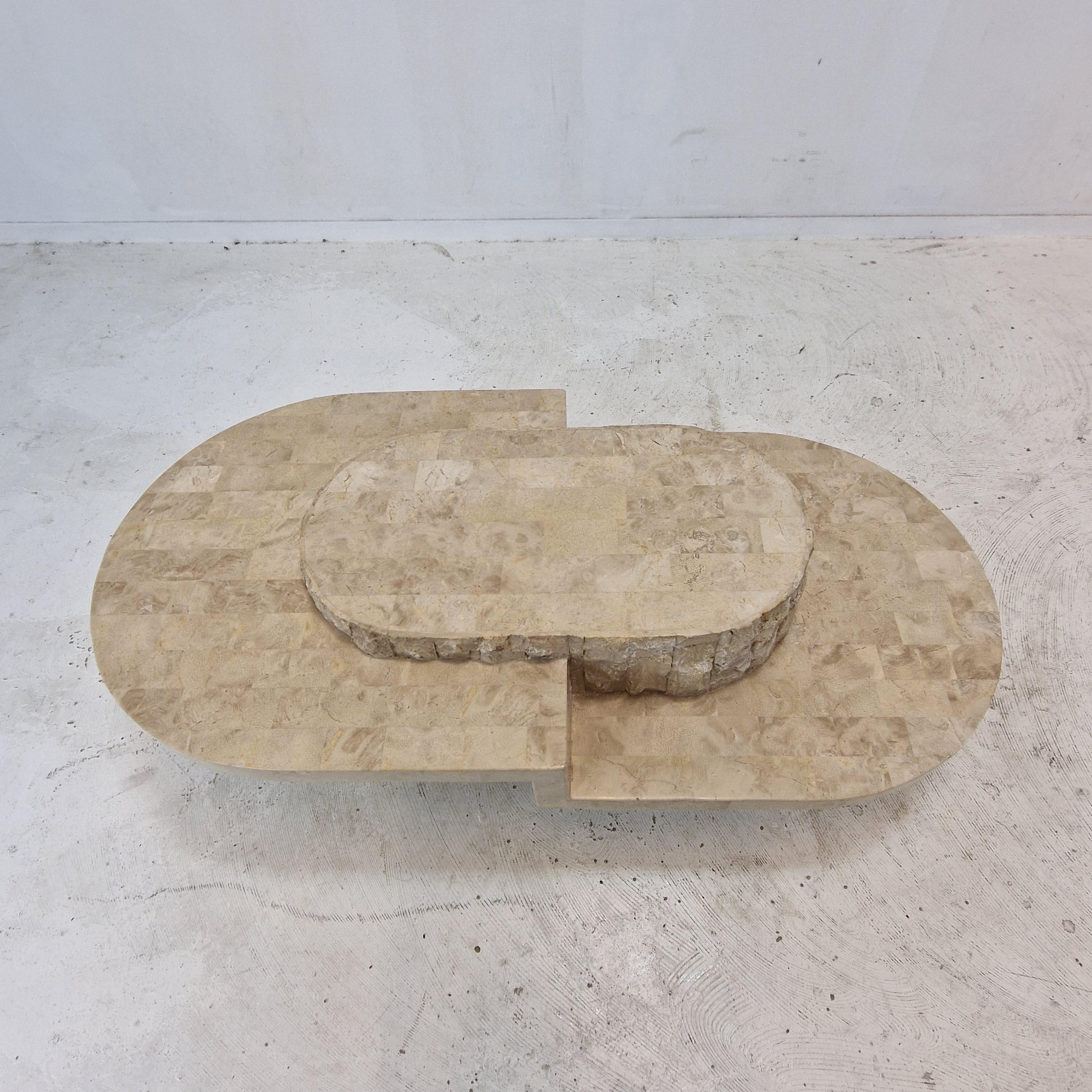 Late 20th Century Mactan or Fossil Stone Coffee Table by Magnussen Ponte, 1980s