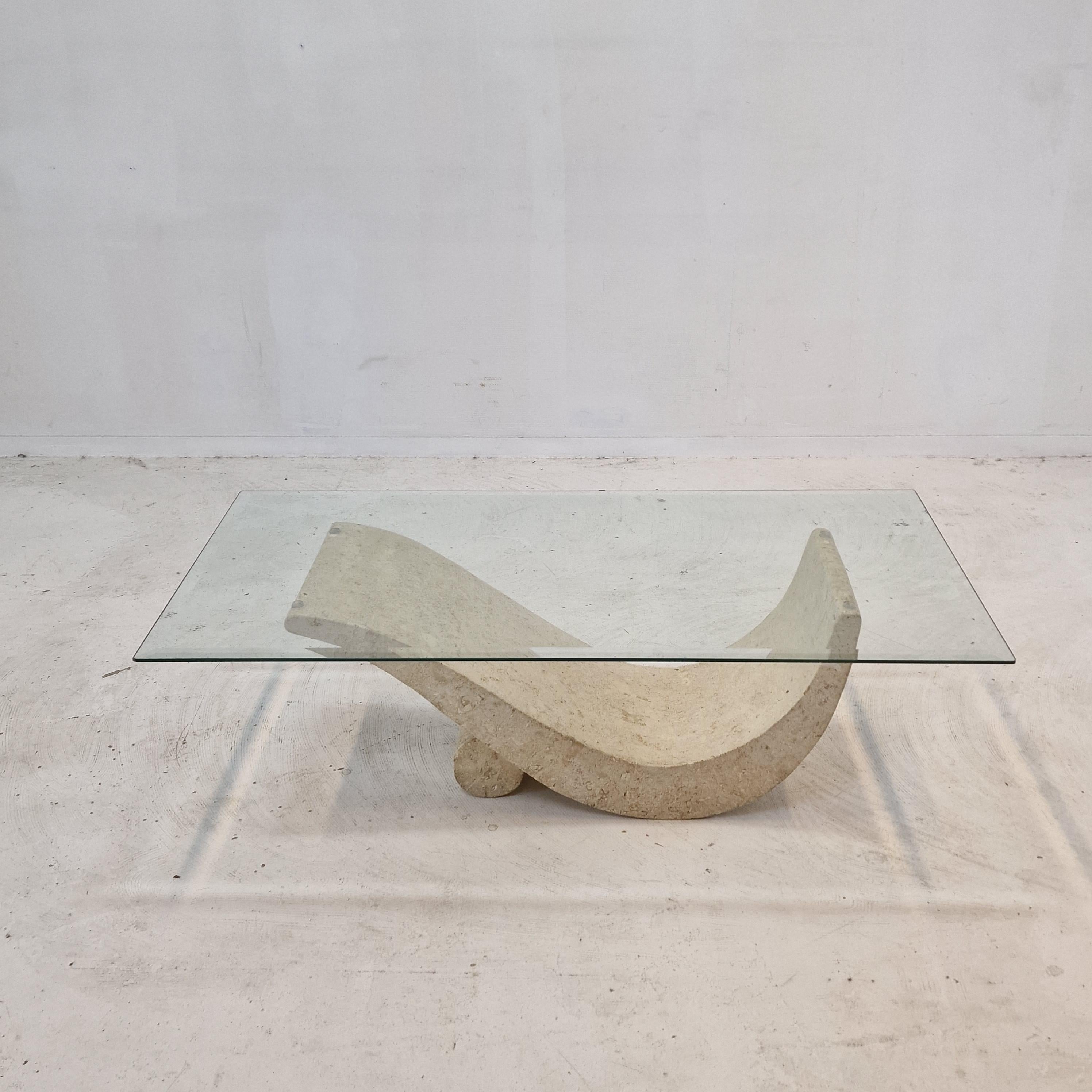 Unknown Mactan Stone Coffee or Fossil Stone Table, 1990s