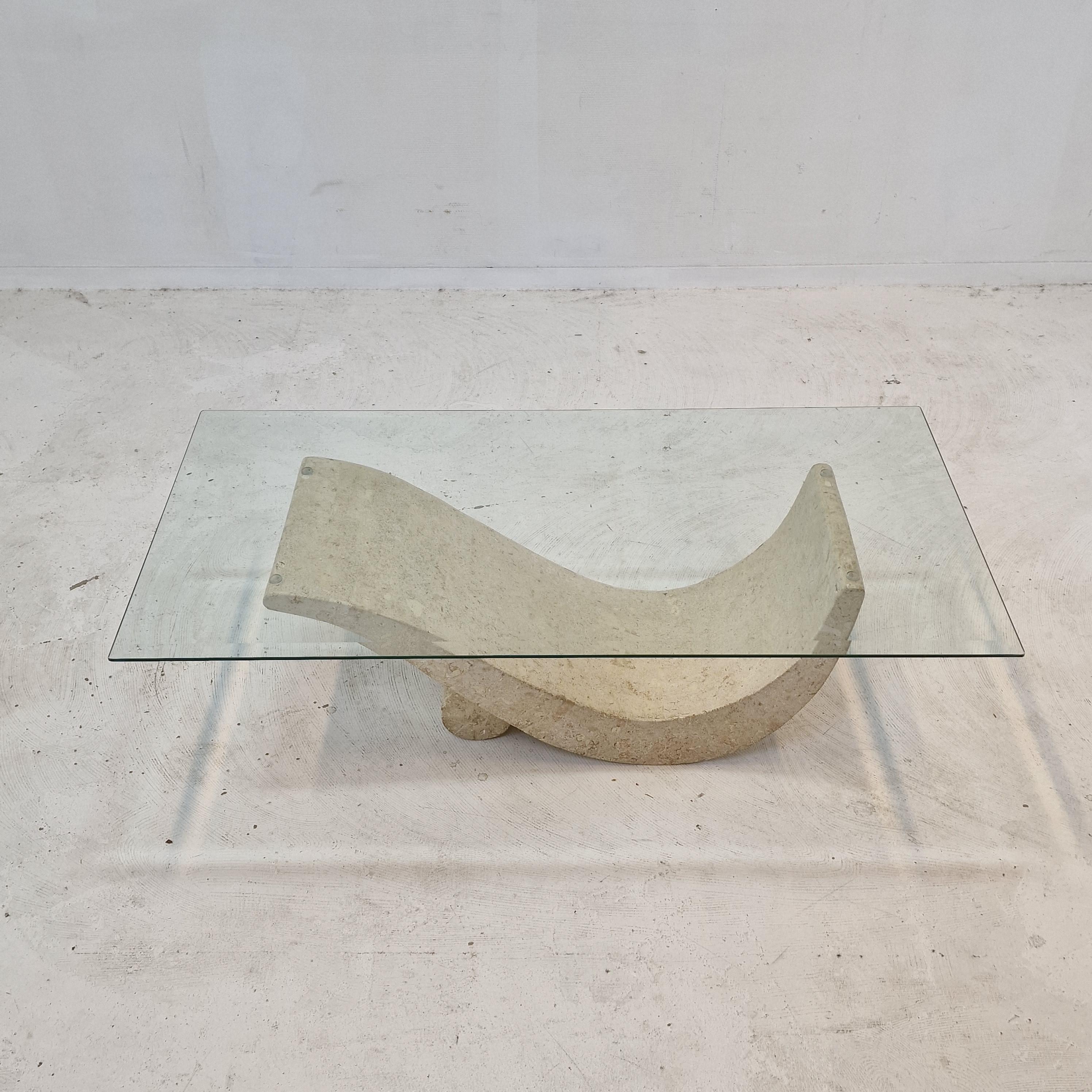 Late 20th Century Mactan Stone Coffee or Fossil Stone Table, 1990s