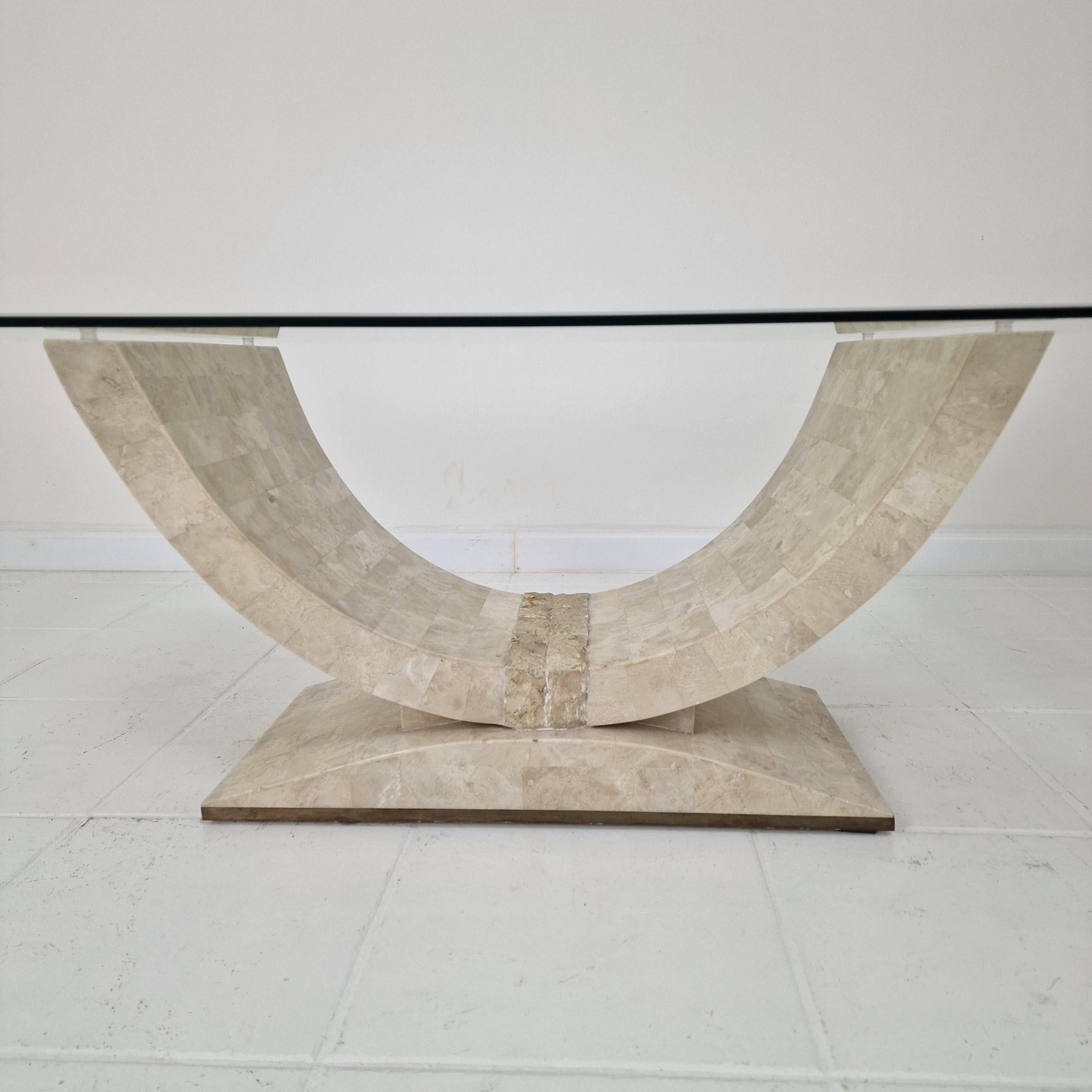 Mactan Stone Coffee or Fossil Stone Table, Italy 1990s 2