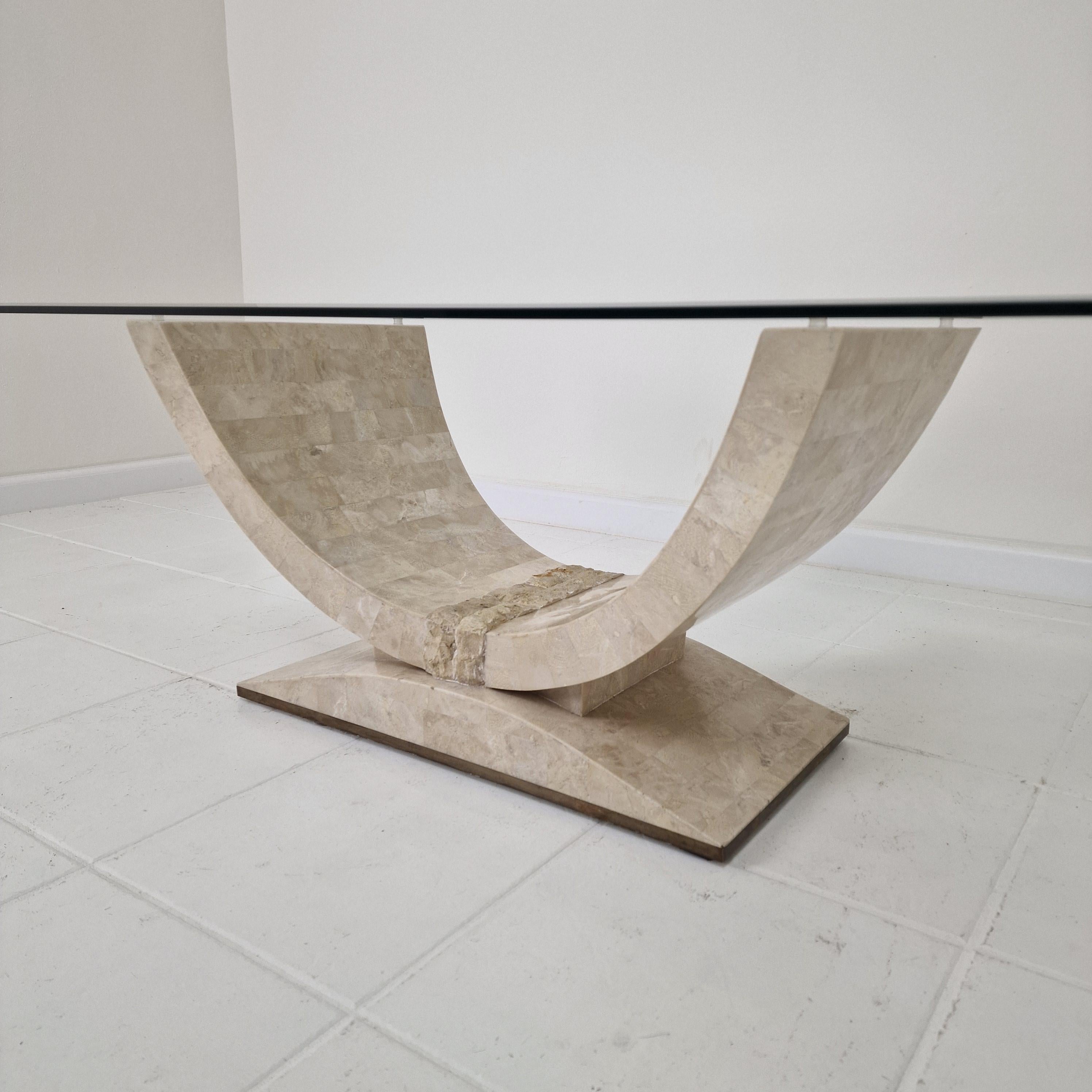 Mactan Stone Coffee or Fossil Stone Table, Italy 1990s 1