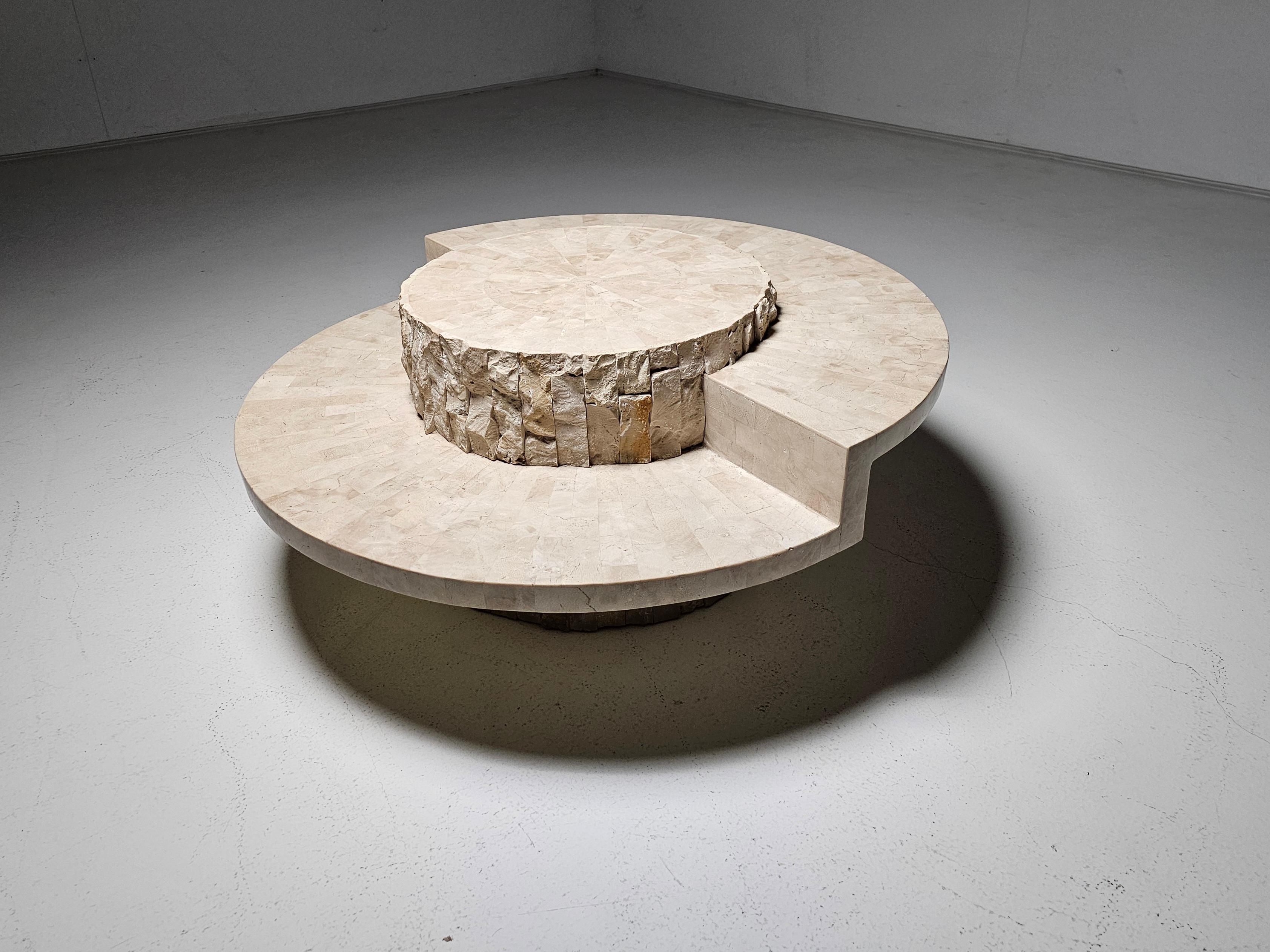 Mactan Stein Couchtisch von Magnussen Ponte, 1980er (Belgisch)