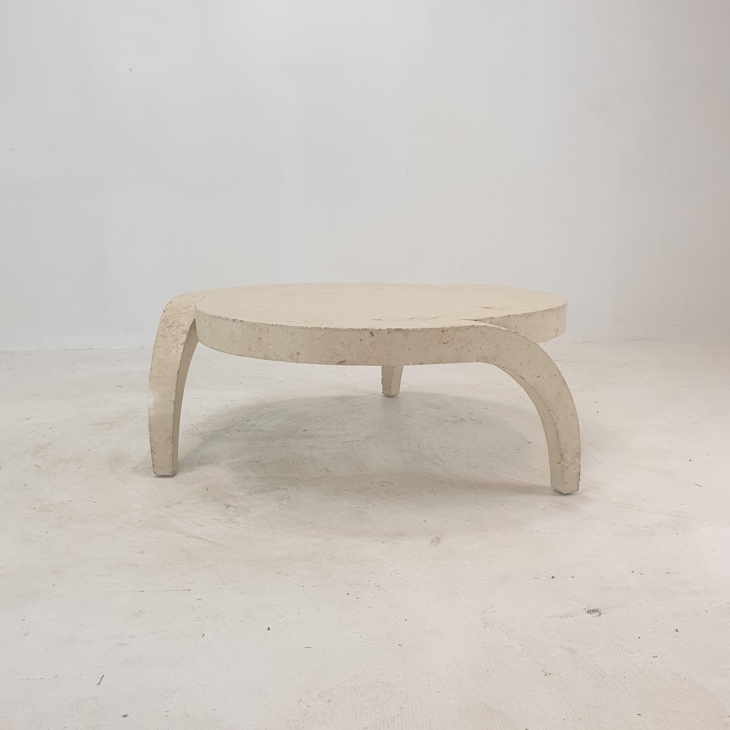 Unknown Mactan Stone or Fossil Stone Coffee Table, 1980s For Sale