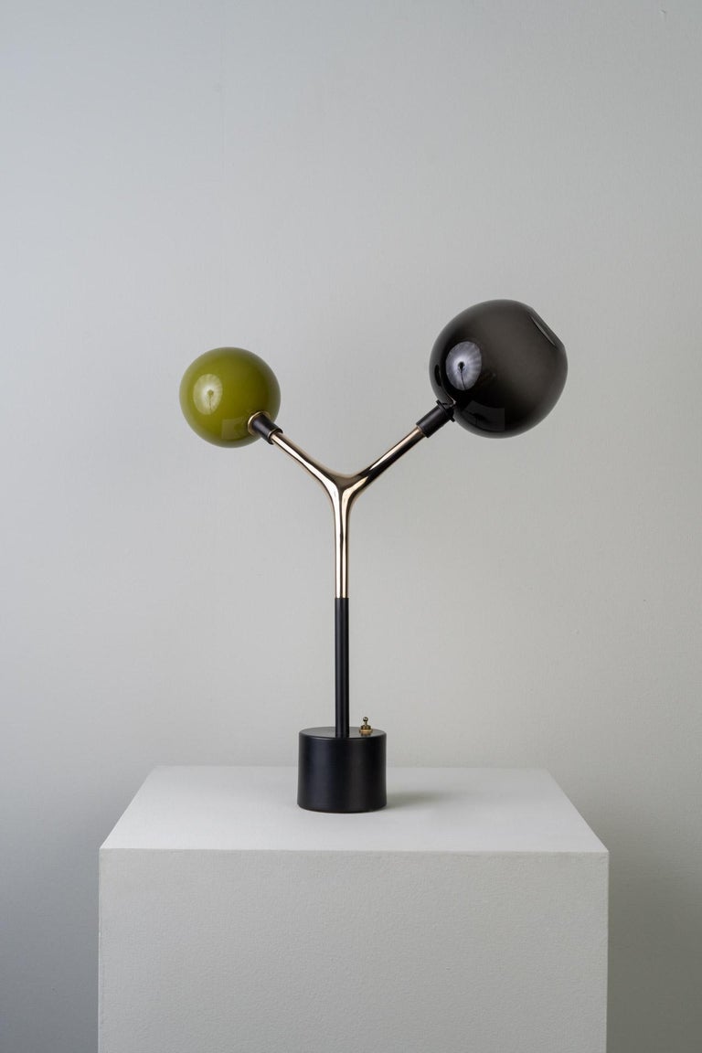 Organic Modern Mácula Table Lamp w/Lost-Wax Bronze, Customizable, Made in MX For Sale