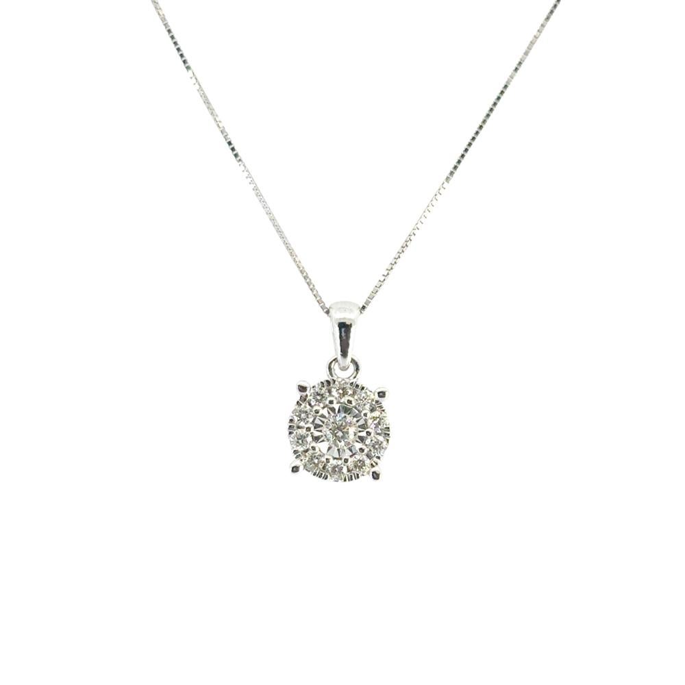 Collana con ciondolo con diamanti da 0,33 carati in oro bianco 14k di Macy & Co. in vendita 4