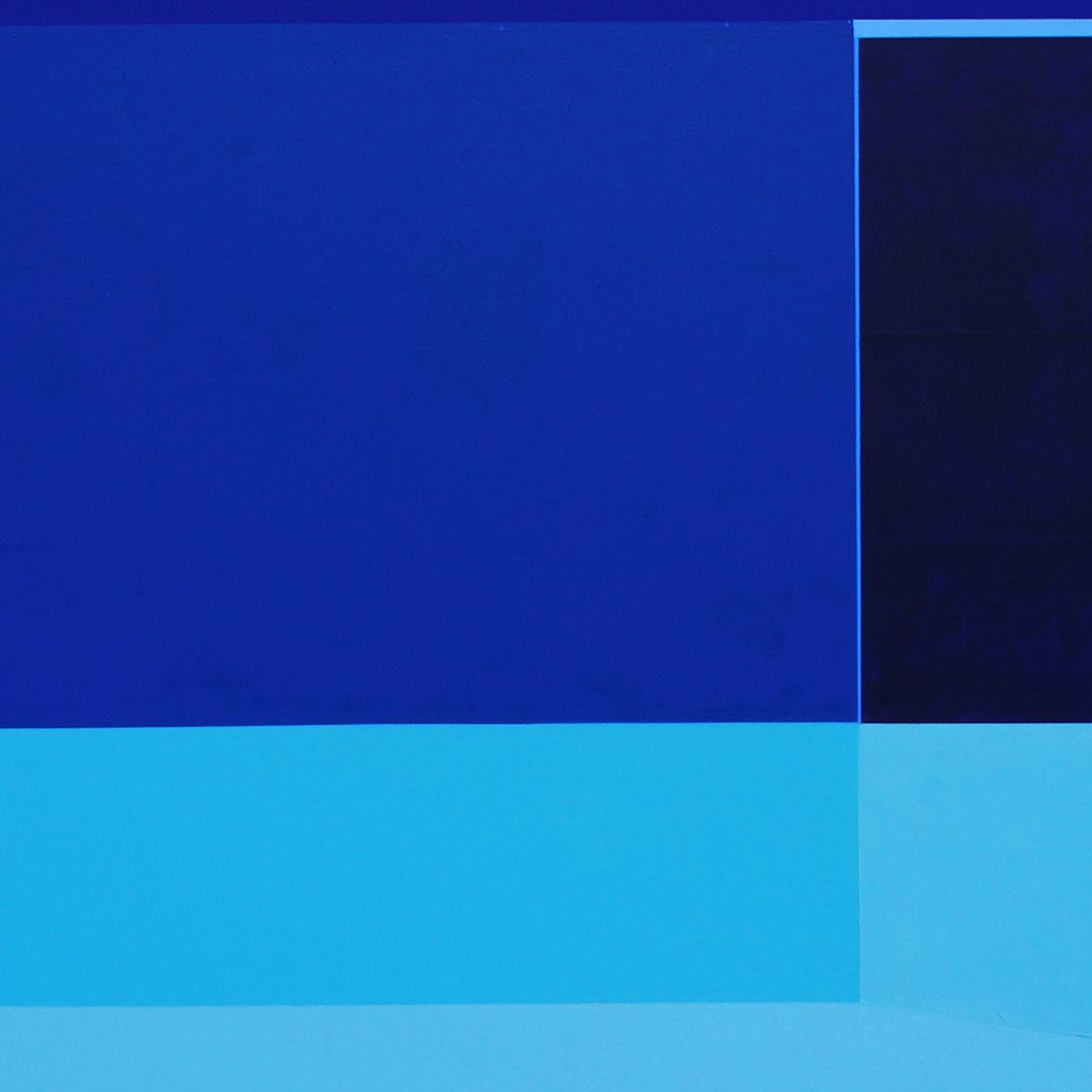 Here to There (Abstrakte Malerei) (Blau), Abstract Painting, von Macyn Bolt