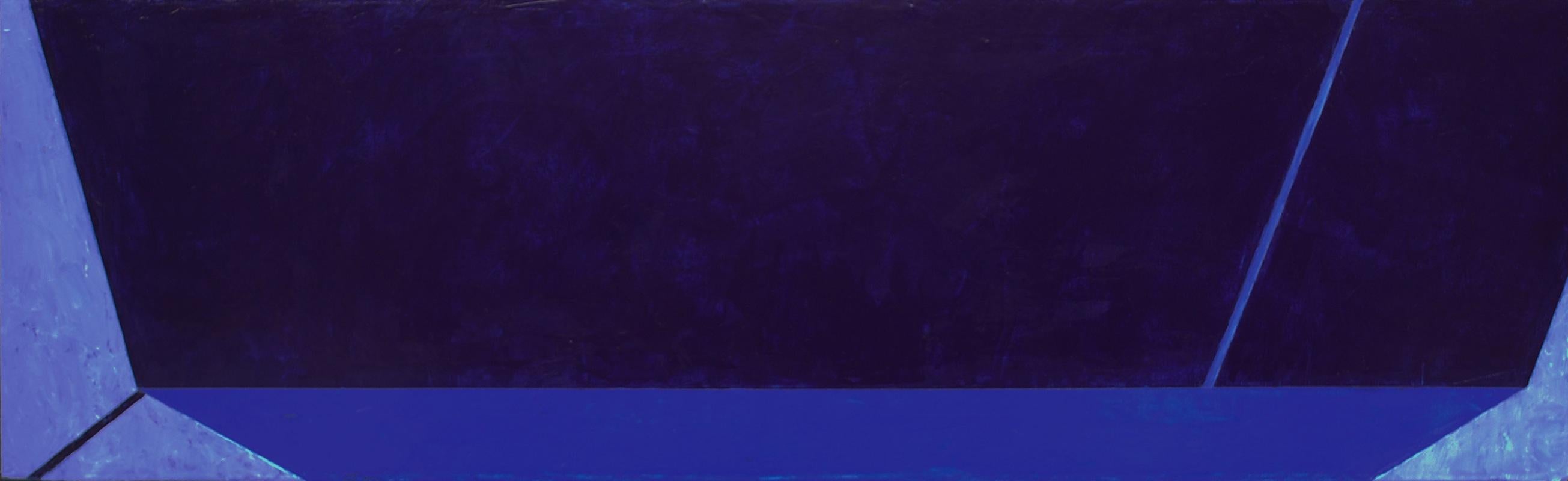 Macyn Bolt, Dark Pool I, acrylic on canvas, Minimalist, 18 x 60, 2018