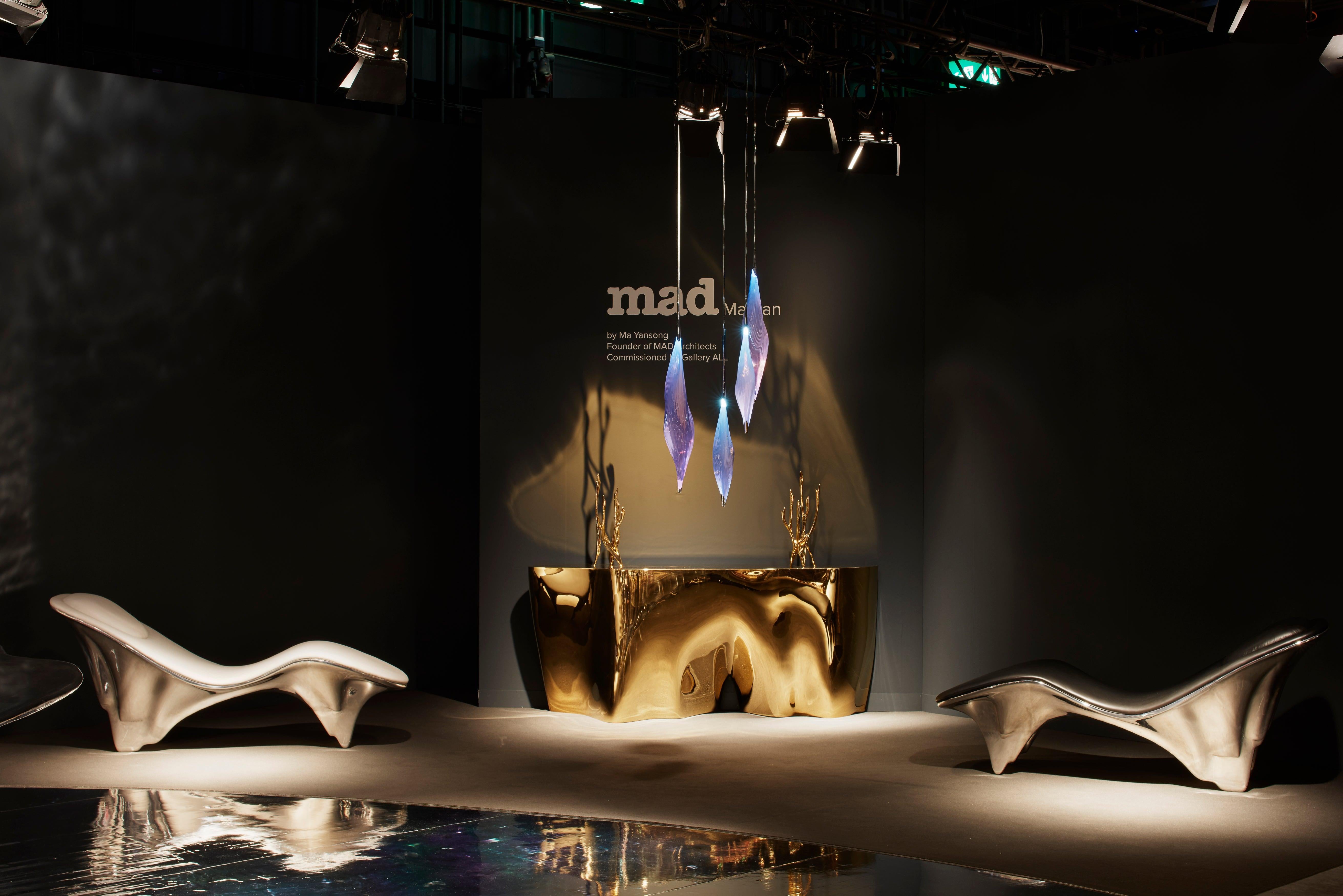 MAD Martian Chaise Lounge von Ma Yansong MAD Architects Aluminium und Leder (Chinesisch) im Angebot