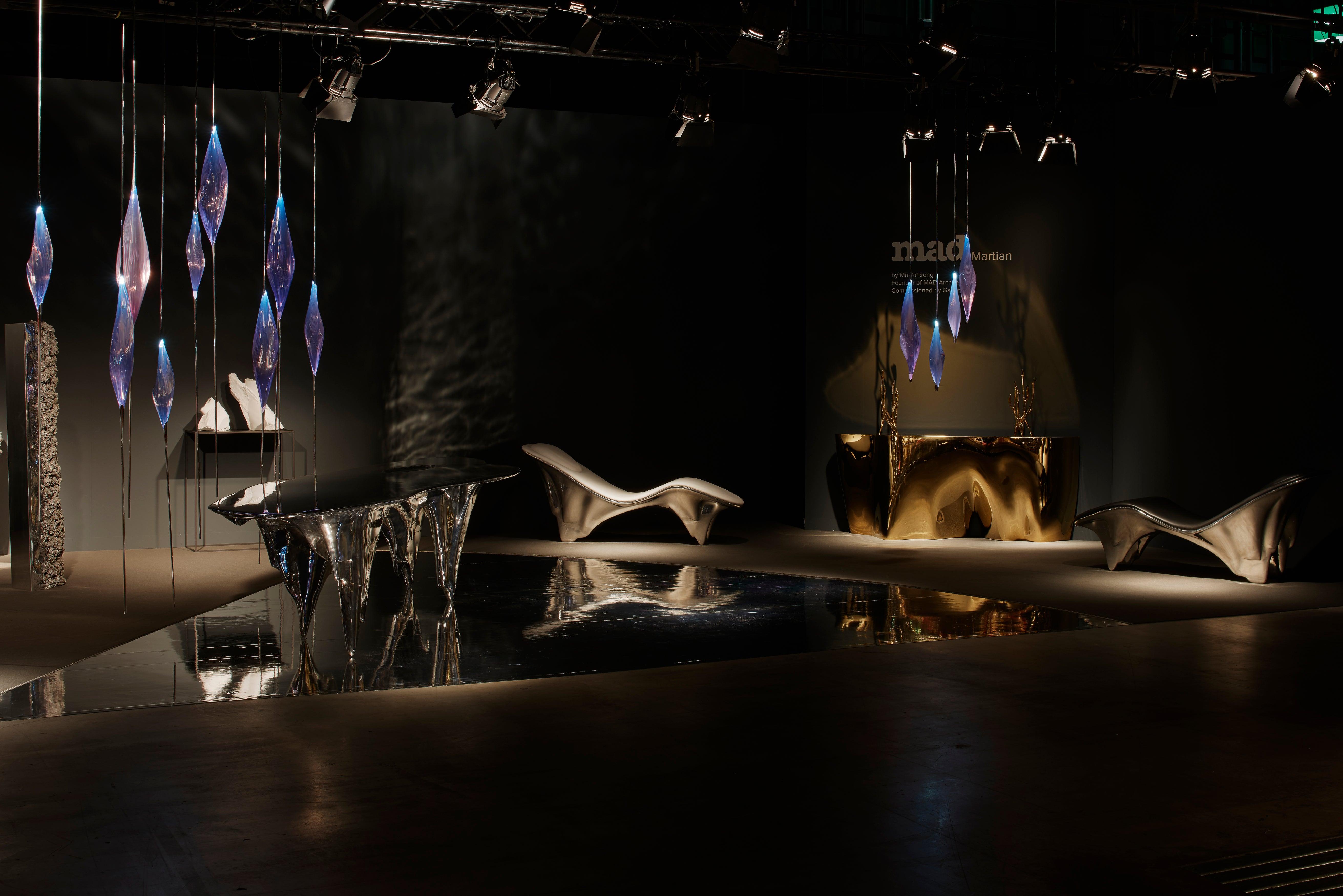 MAD Martian Chaise Lounge von Ma Yansong MAD Architects Aluminium und Leder im Zustand „Neu“ im Angebot in Beverly Hills, CA