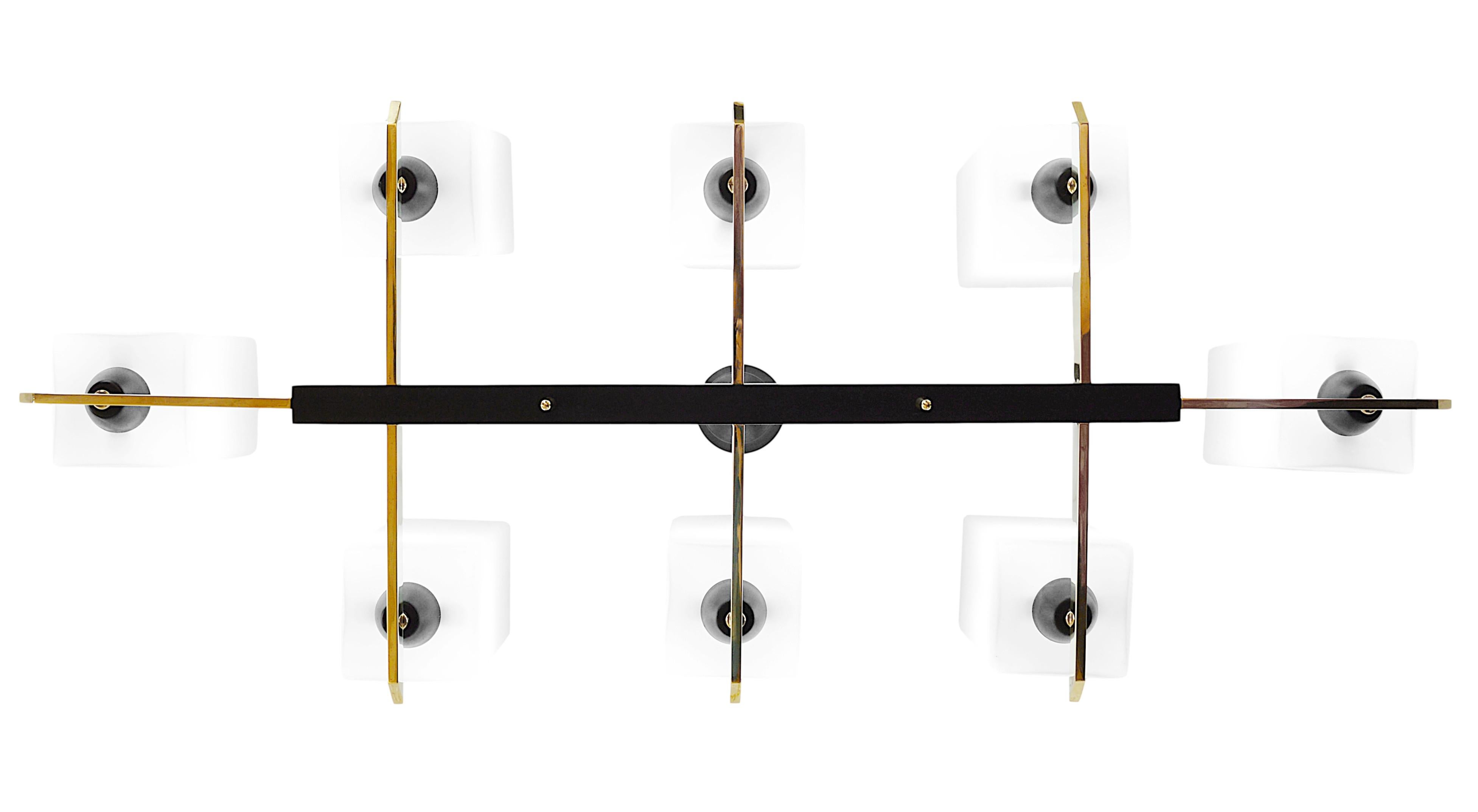 Mid-20th Century Mad Men Arlus French Midcentury Large Chandelier, 1950s For Sale