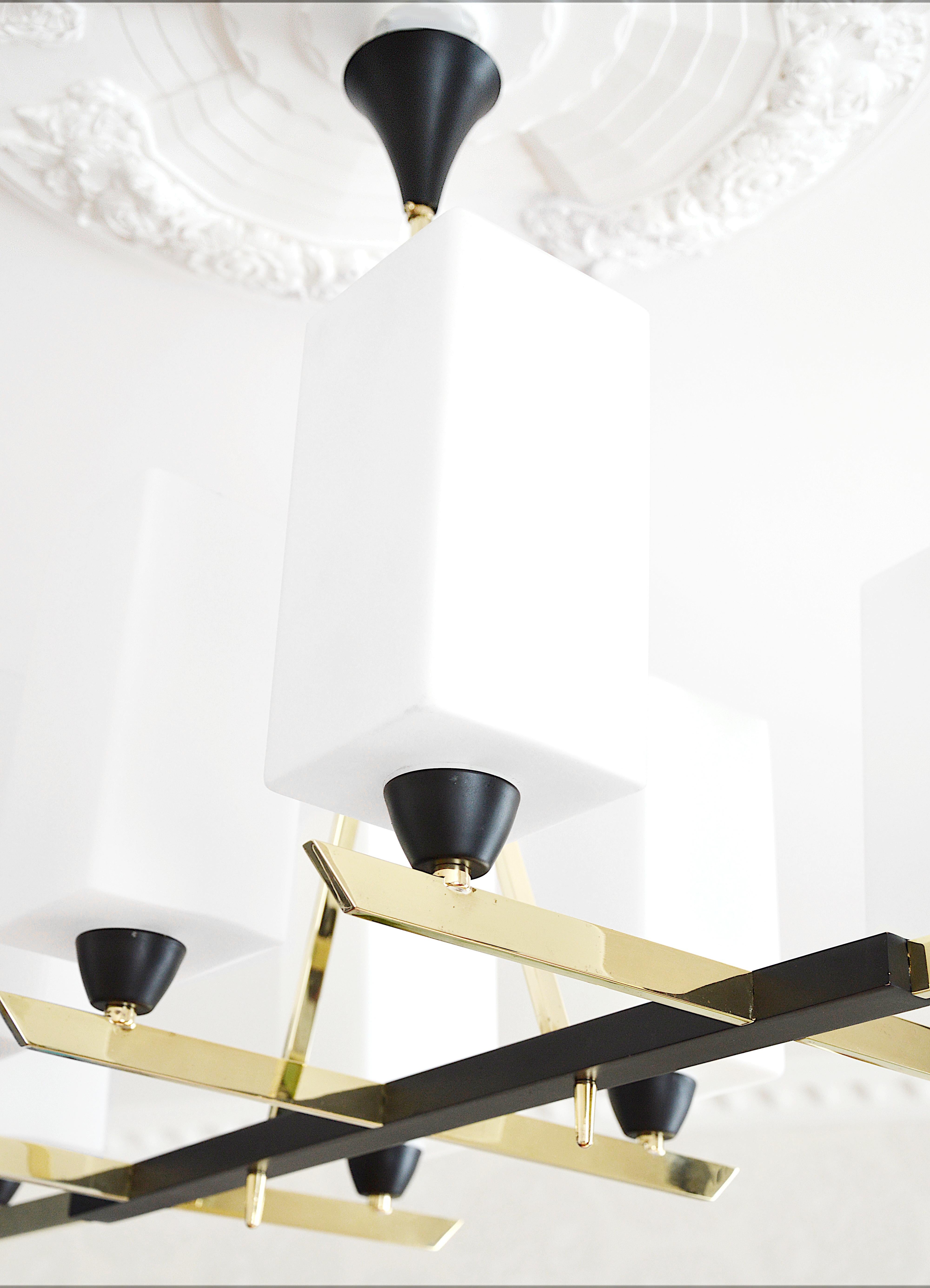 Mad Men Arlus French Midcentury Large Chandelier, 1950s For Sale 2