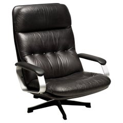 Used Mad Men Black Leather Lounge Chair