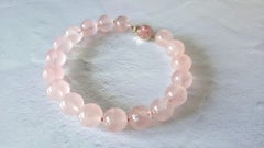 By Noblesse Oblige Studio 22.5mm Madagascar Ice Rose Quartz Necklace