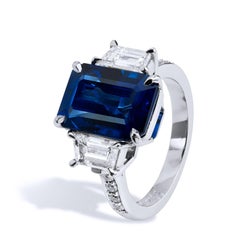 Madagascar Royal Blue Sapphire Diamond Ring Handmade