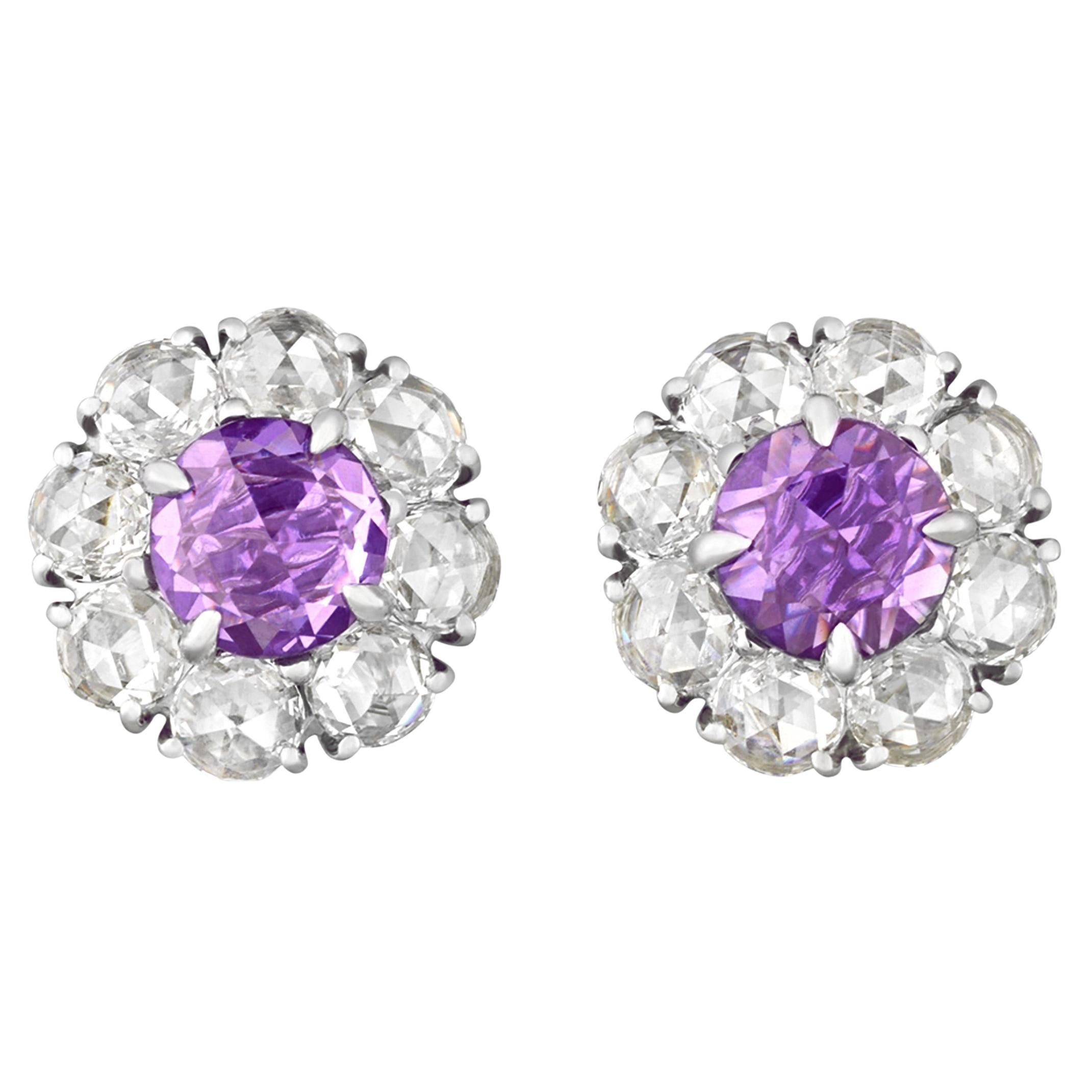 Madagascar Sapphire Earrings, 2.42 Carats For Sale at 1stDibs