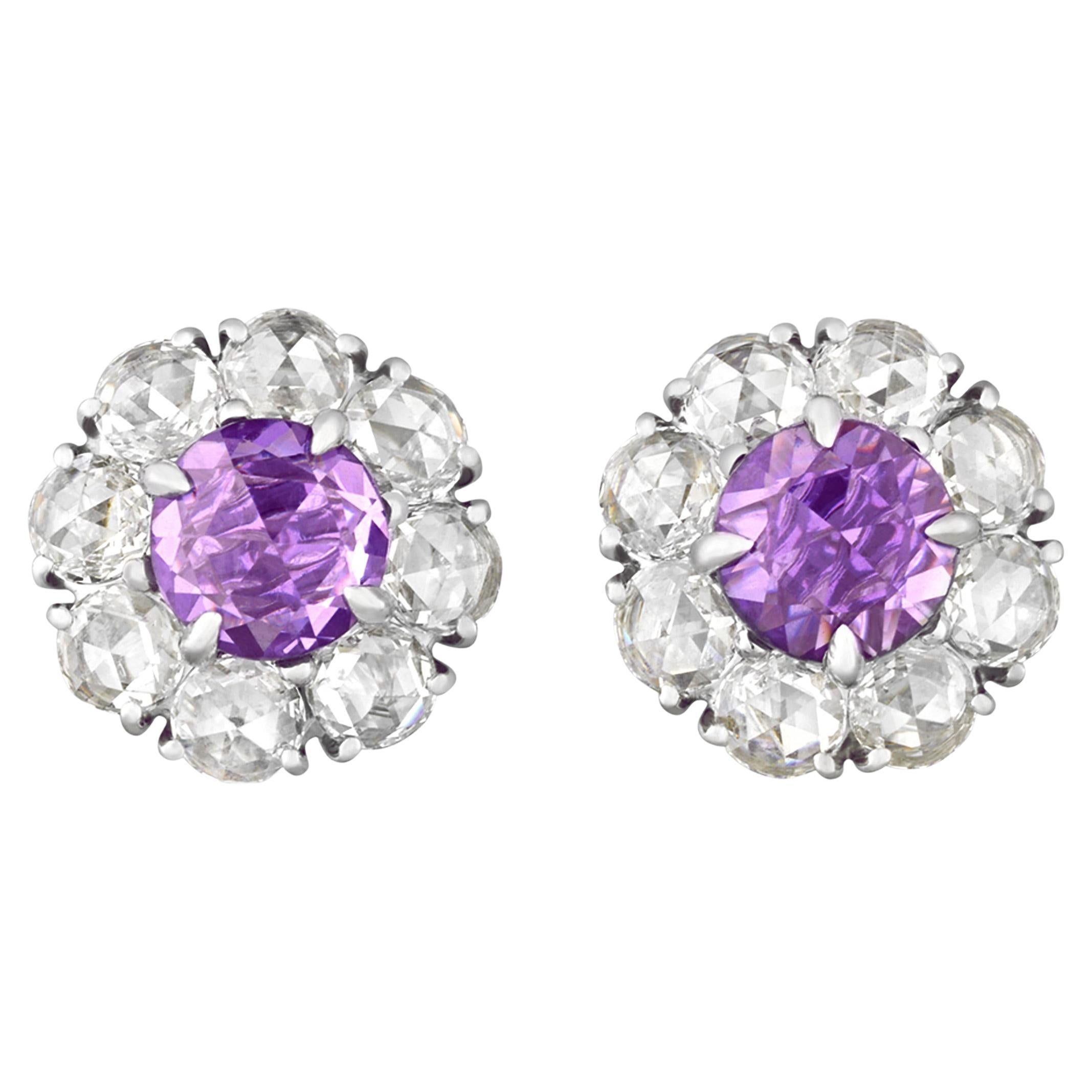 Madagascar Sapphire Earrings, 2.42 Carats