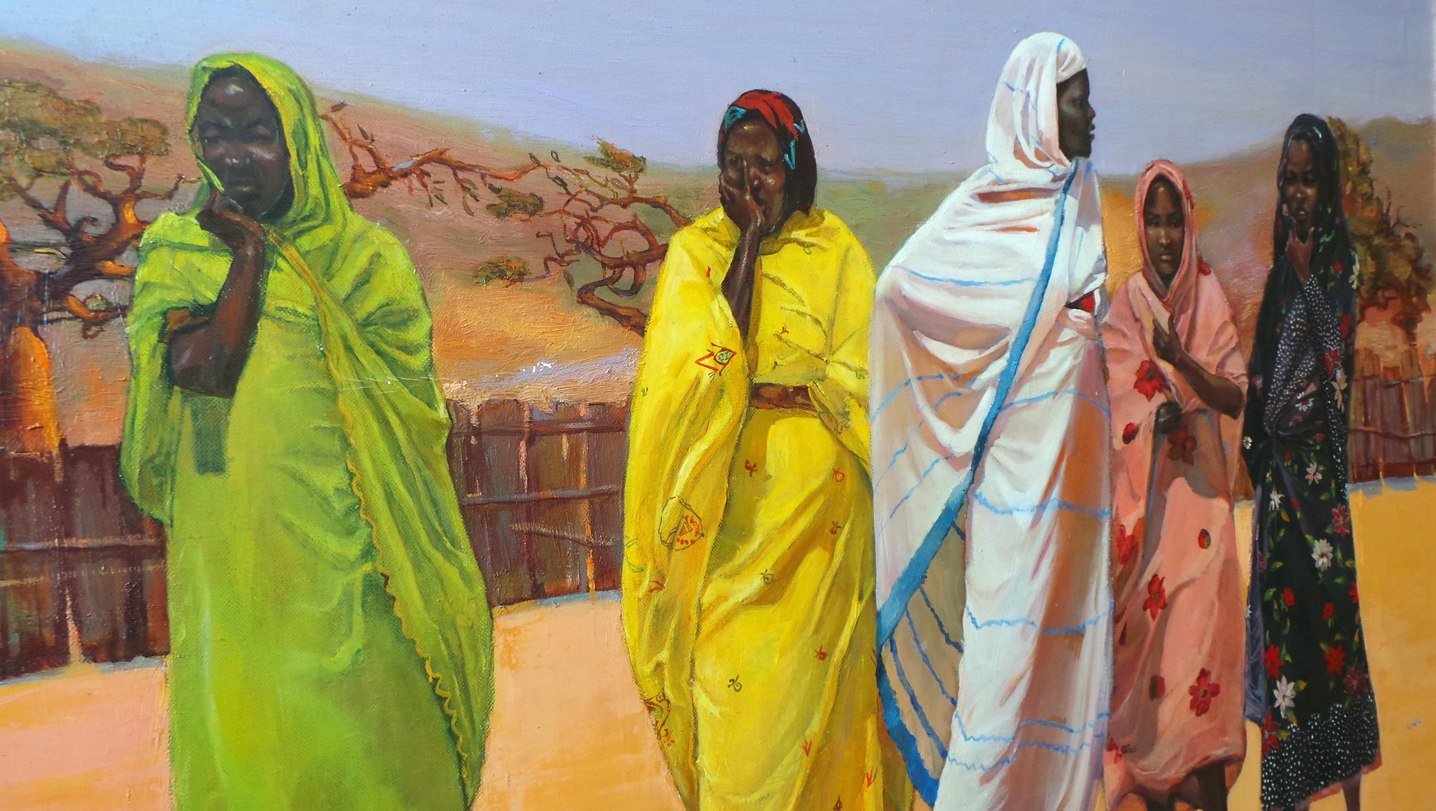 Il tema sociale della vita meridionale dei popoli dell'Africa. Il loro stile di vita, i costumi nazionali e il colore del suolo rosso argilla. Tutto questo crea una colorazione unica e originale nel dipinto e una sensazione di clima caldo africano,
