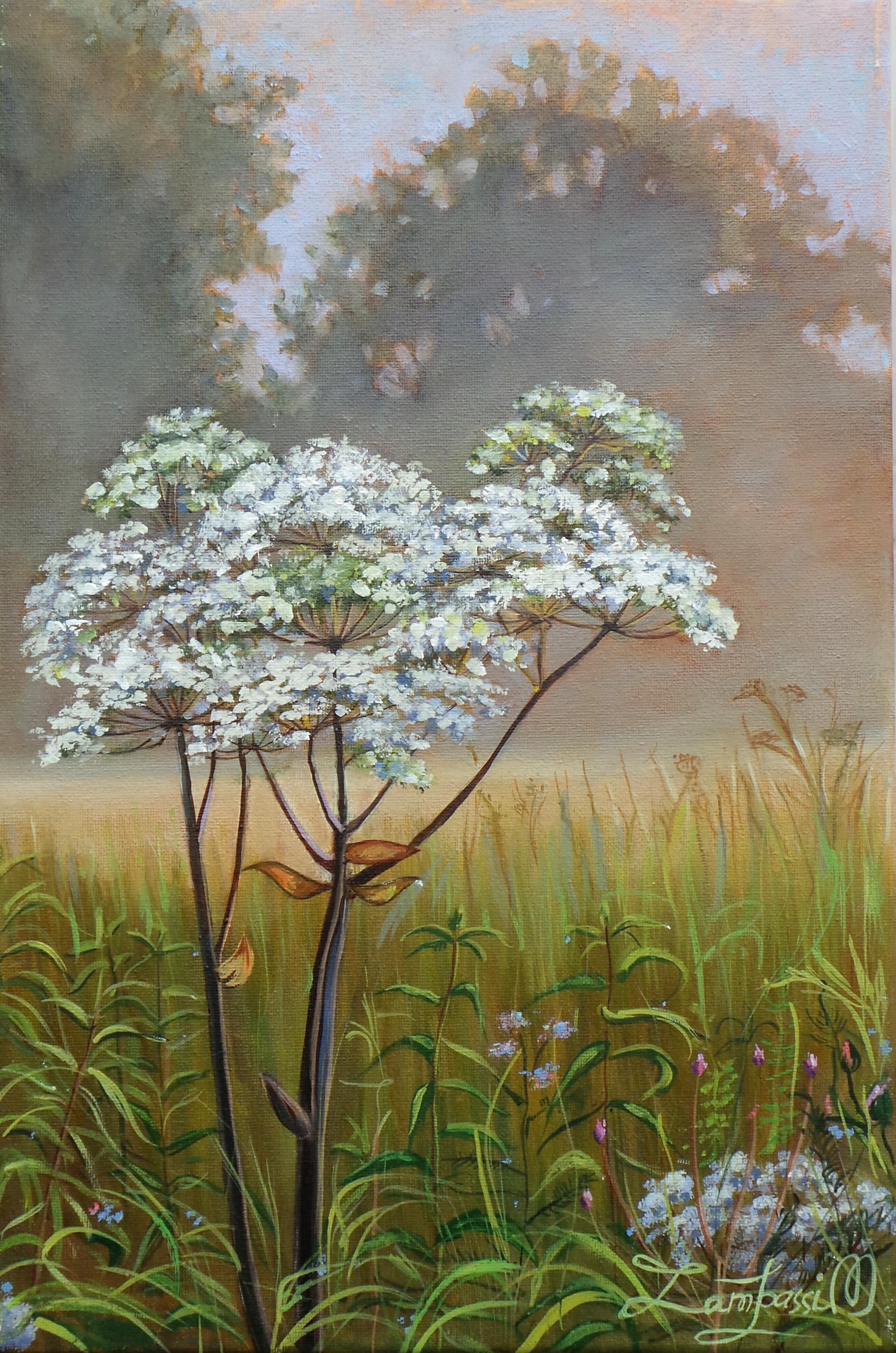 Madalena Zampassi Landscape Painting – "Fliedernebel"