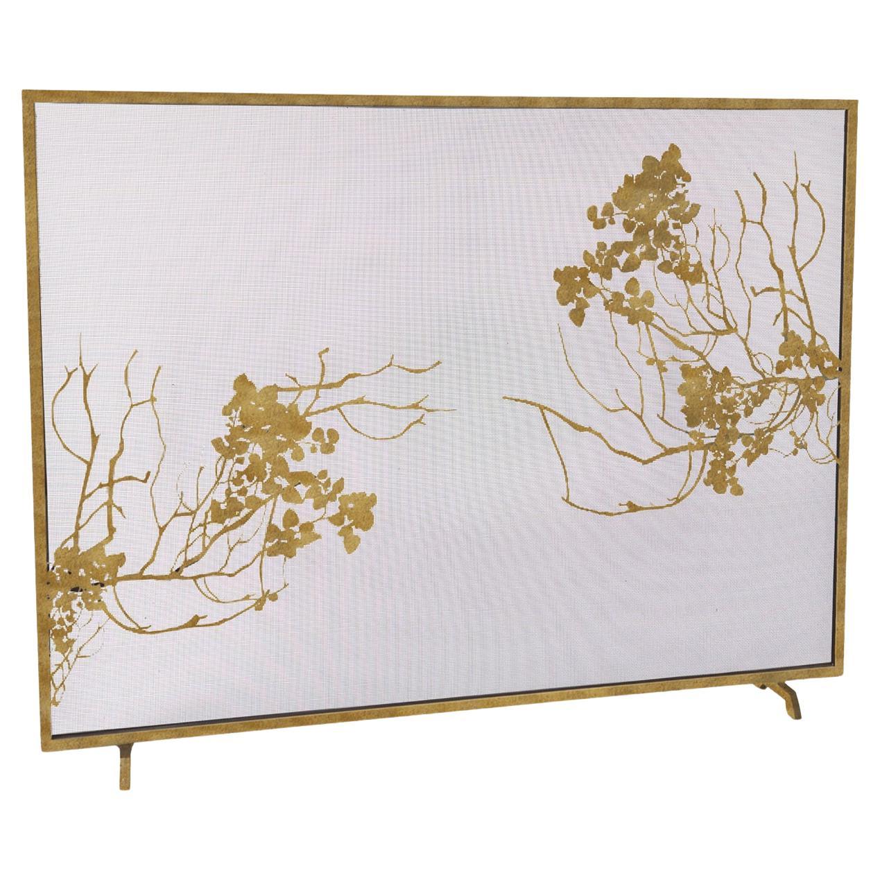 Madalyn Fire Screen in Aged Gold, Ready to Ship