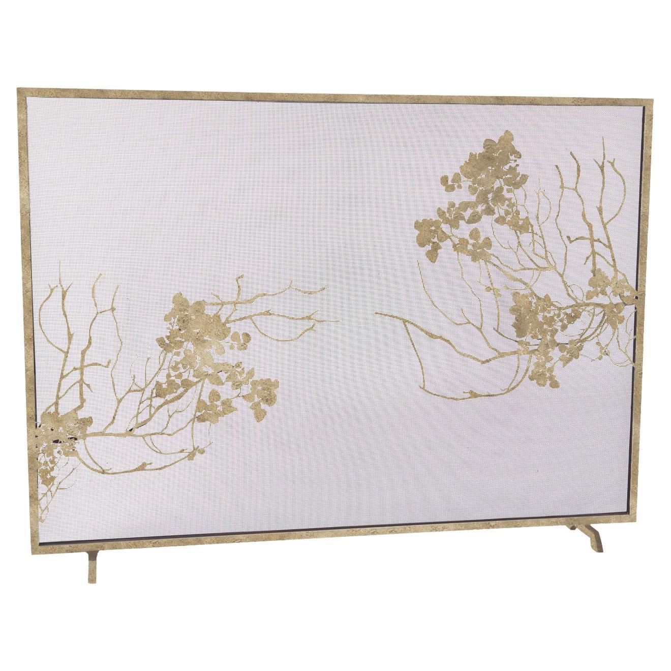 Madalyn Fireplace Screen in a Aged Silver Finish by Claire Crowe For Sale