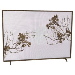 Madalyn Fireplace Screen in Hand Painted Gold Rubbed Black by Claire Crowe 