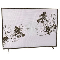 Madalyn Fireplace Screen in Hand Painted Warm Black by Claire Crowe
