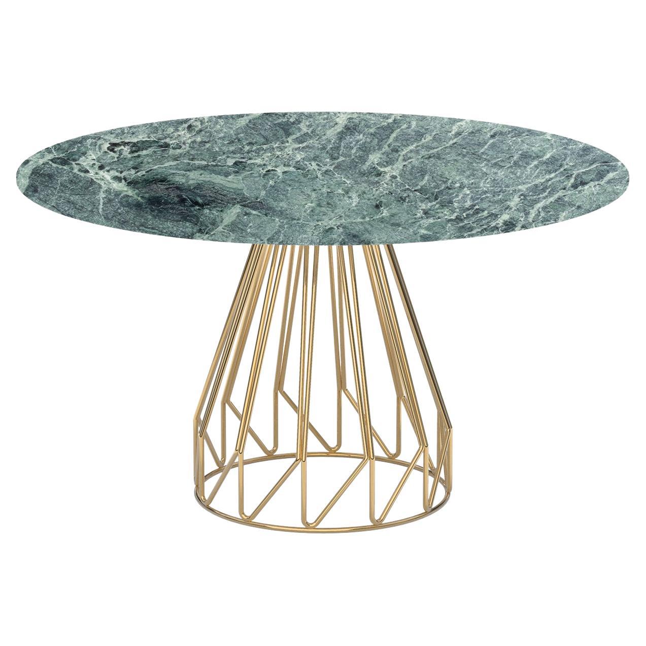 Madama Verde Alpi Marble Table by Lapiegawd For Sale