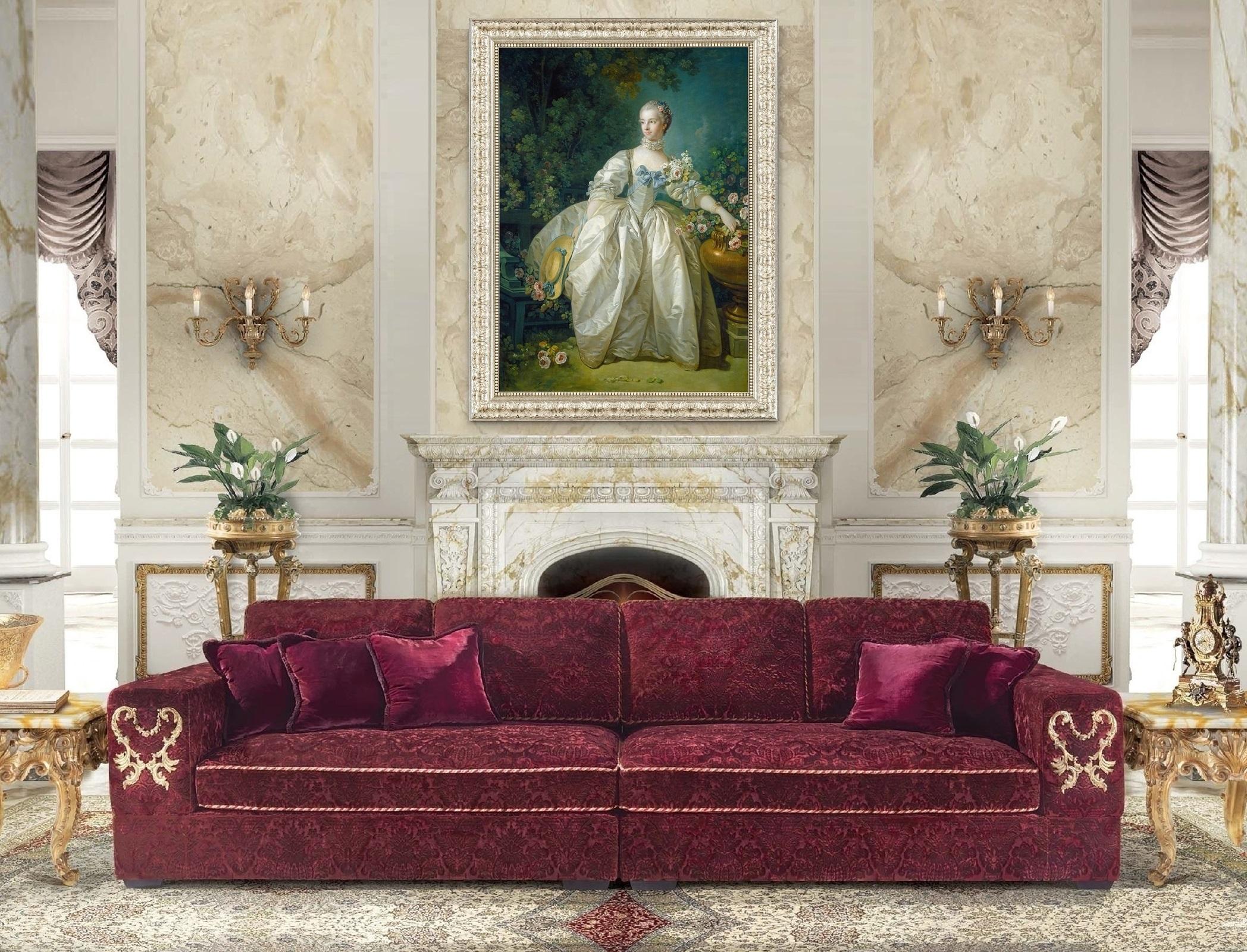 Contemporary Madame Bergeret, after Rococo Oil Painting by François Boucher For Sale