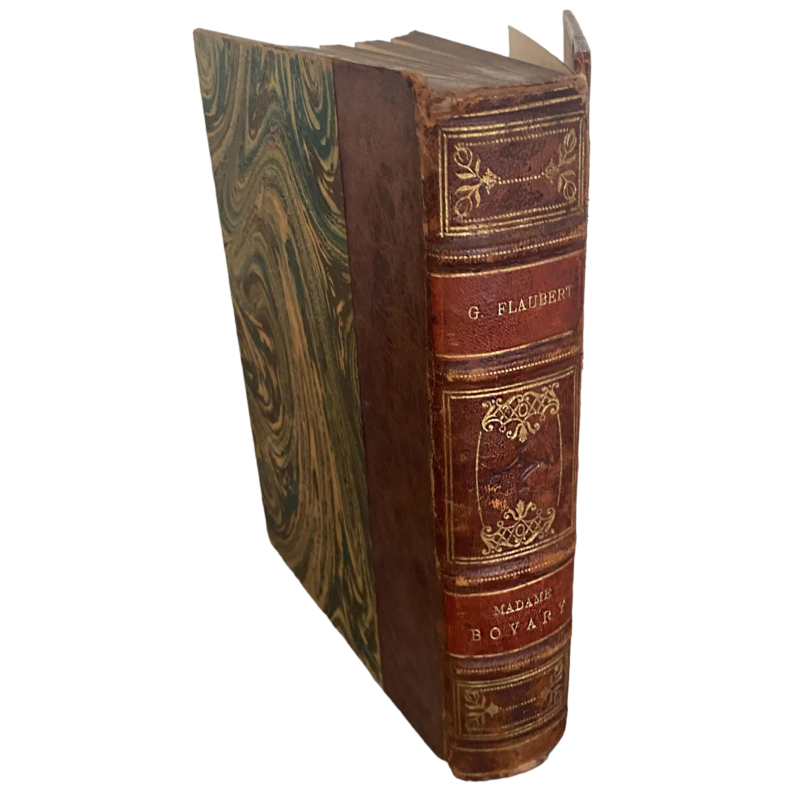 Livre Madame BOVARY en français par G. Flaubert relié en cuir, Paris, 1928 en vente 3
