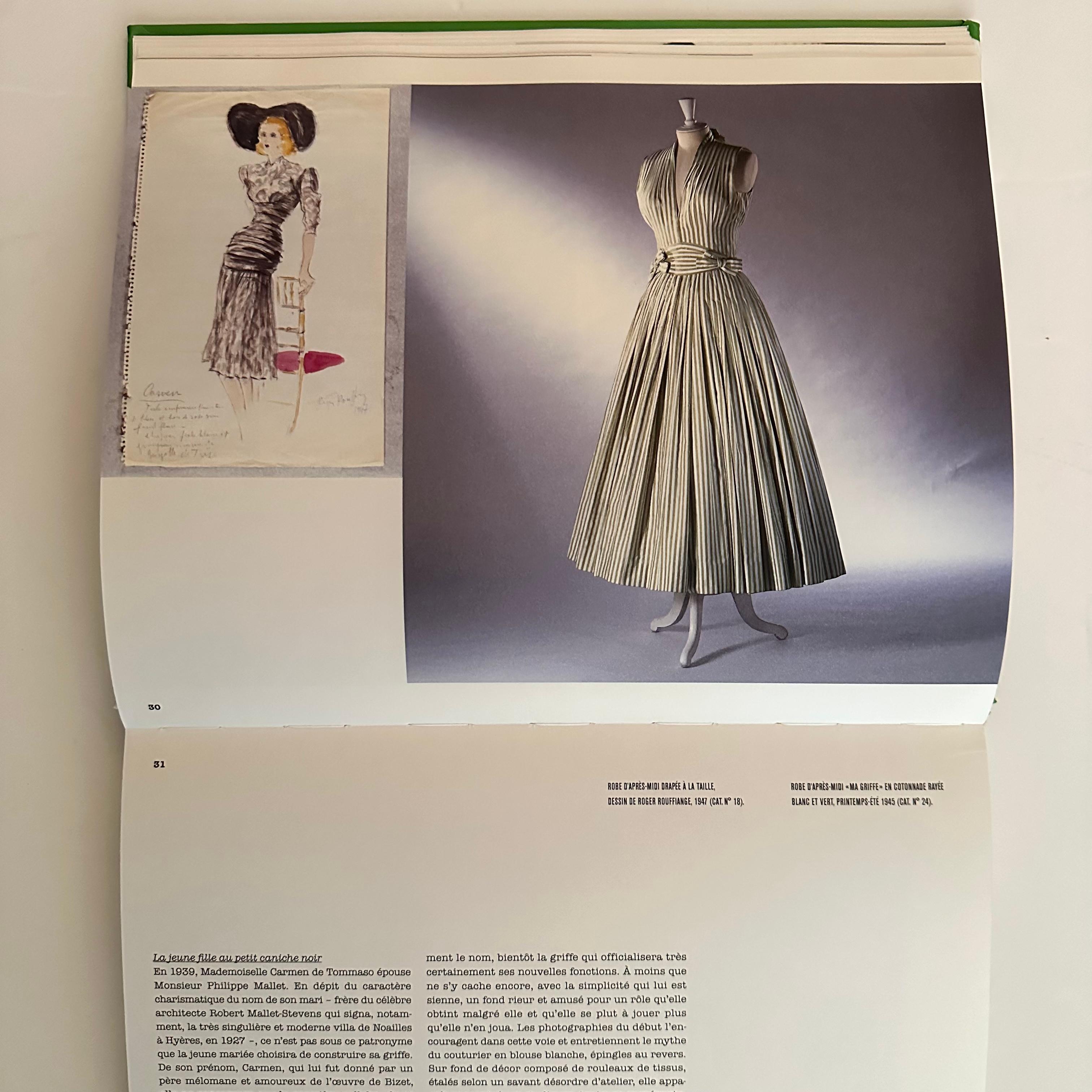 Published by Musée Galleria - Musée de la Mode de la Ville de Paris, 1st edition 2002 padded Hardcover with French text. 

This special volume was published alongside the exhibition Madame Carven, Grand Couturier by Musée Galleria. With a warm,