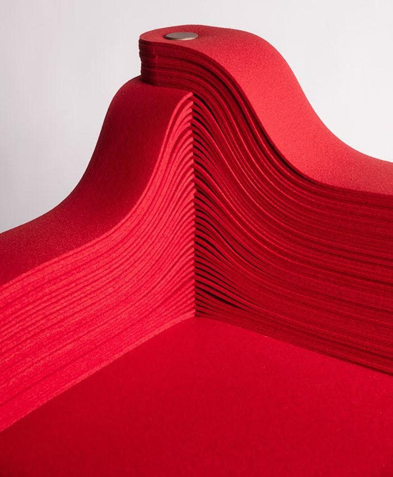 Madame D, Chaise Lounge in feltro e Wood, Drake / Anderson in Stackabl in vendita 3