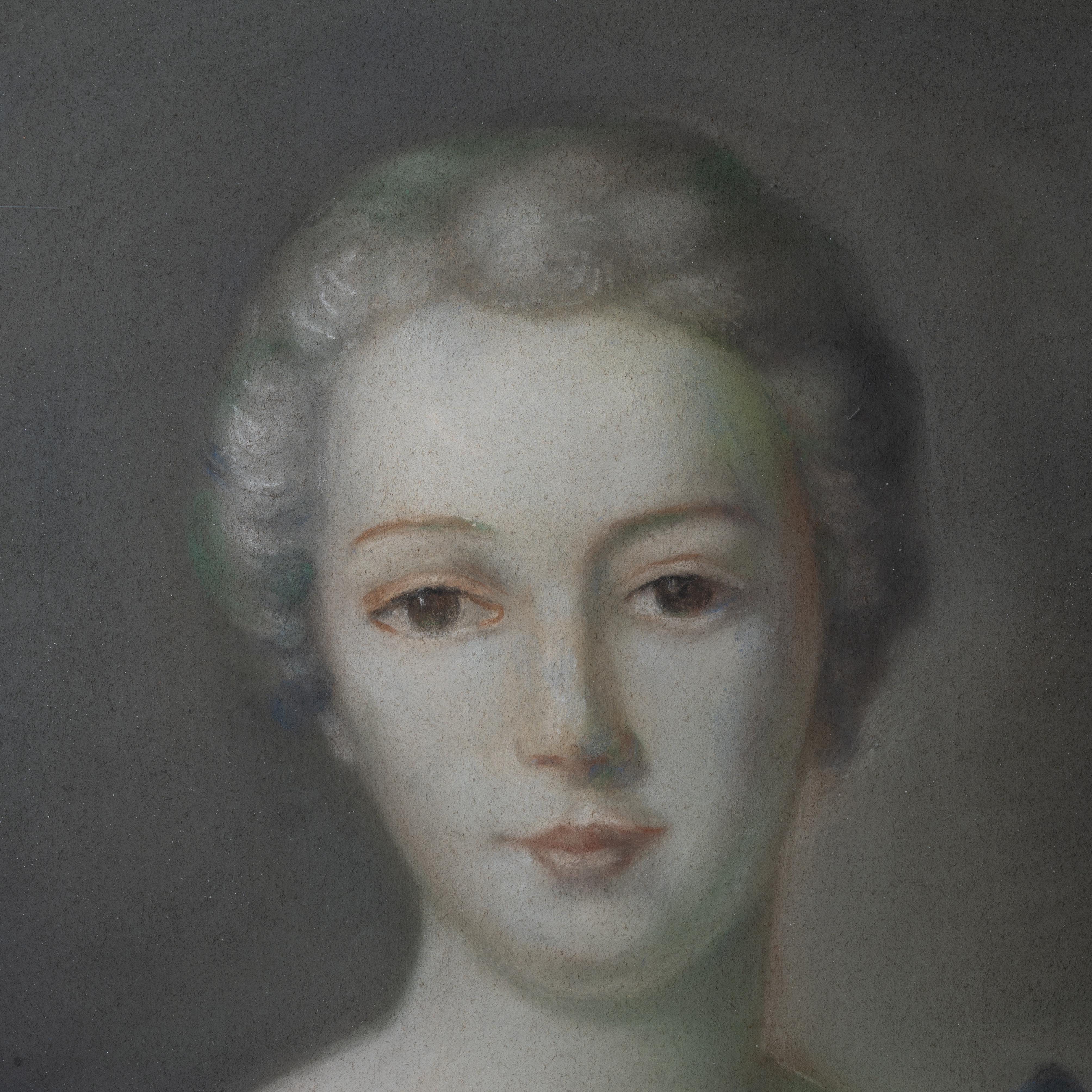 XIXe siècle Porait pastel Madame de Pompadour d'après Jean-Marc Nattier, 19ème siècle en vente